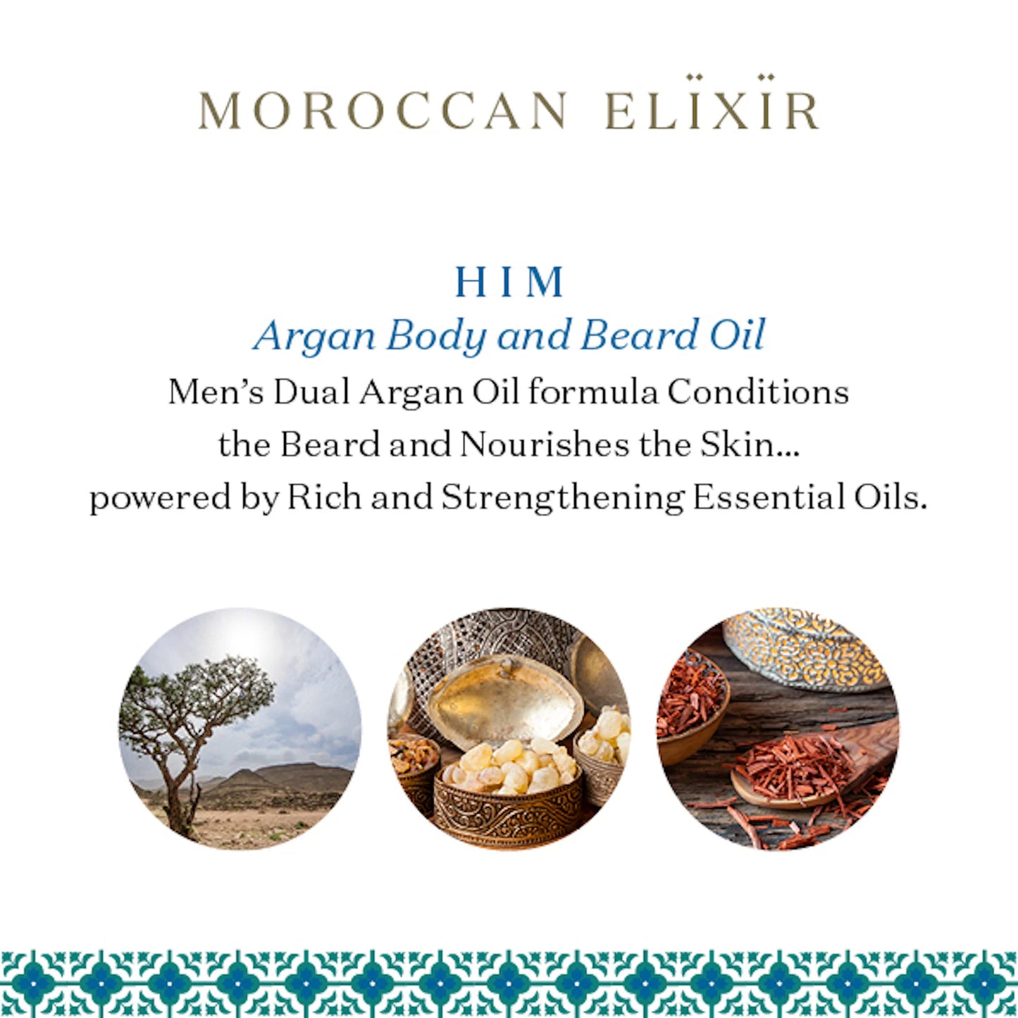 HIM Men'S Beard and Body Oil Argan Oil with Sandalwood, Bergamot, Frankincense and Basil
