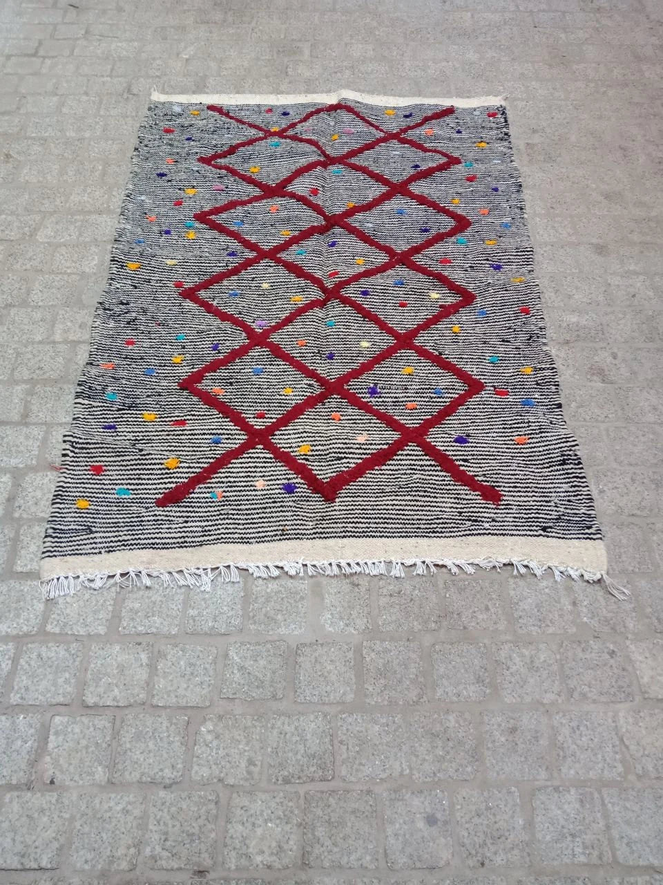 Moroccan Zanafi Rug .Handmade Berber Wool Rug Authentic Azilal Carpet Area Rug - Vintage Berber Rug - Zanafi Rug