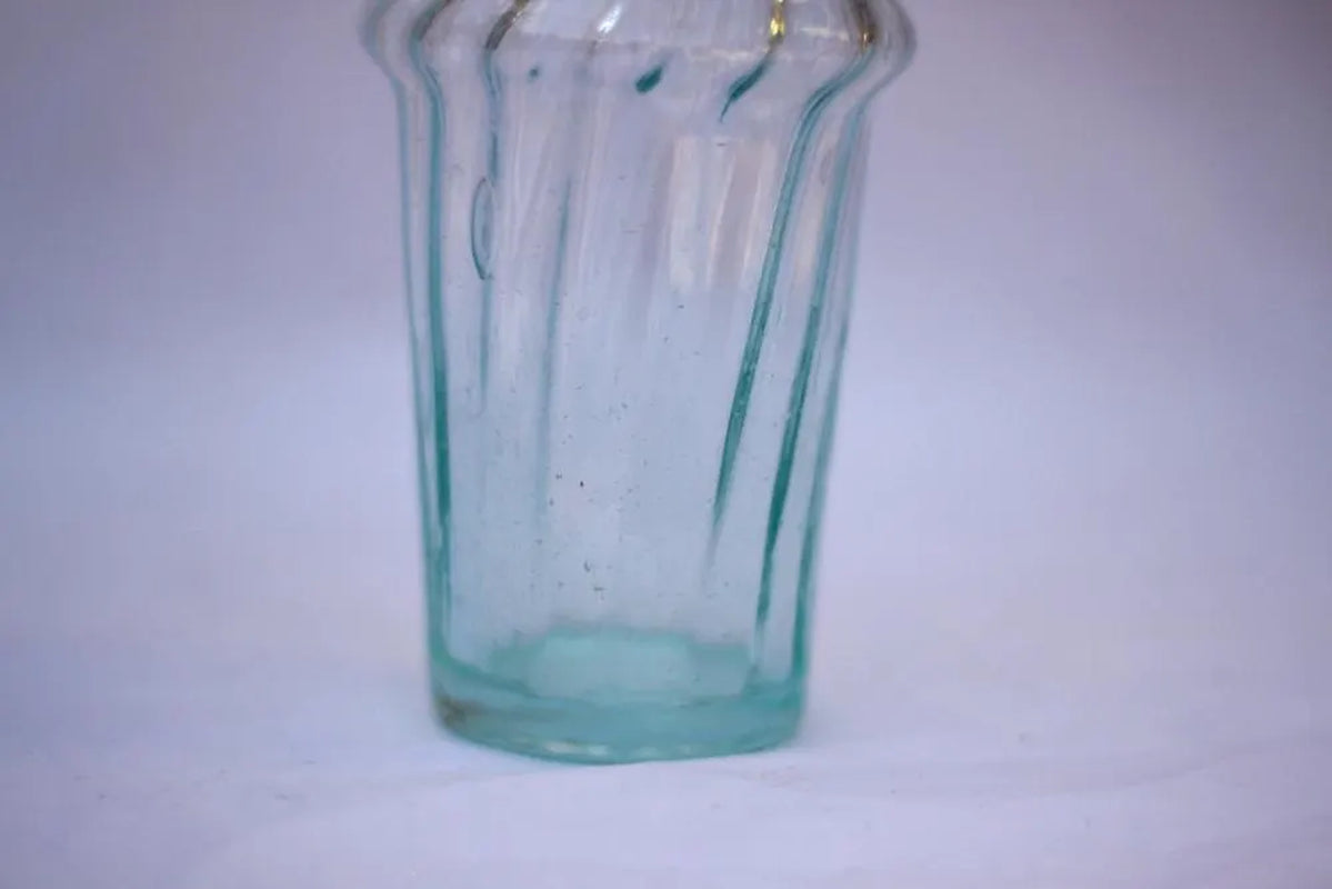 Vintage Ribbed Glassware Fluted Glasses Handmade 6 Piece Scalloped Drinking Glasses Moroccan Drinking Glasses Recycled Glass Stacking Cups
