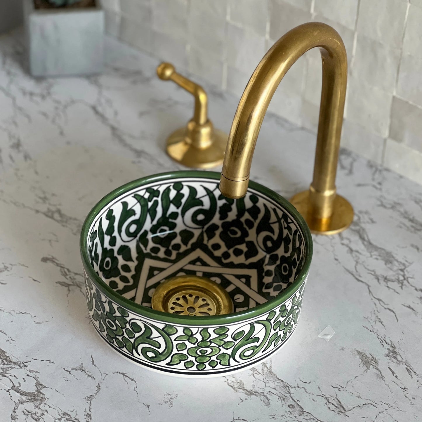 Antique Sink, Small Bathroom Sink, Moroccan Handmade Ceramic Basin, Hand Wash Basin, Free Gift INCLUDED