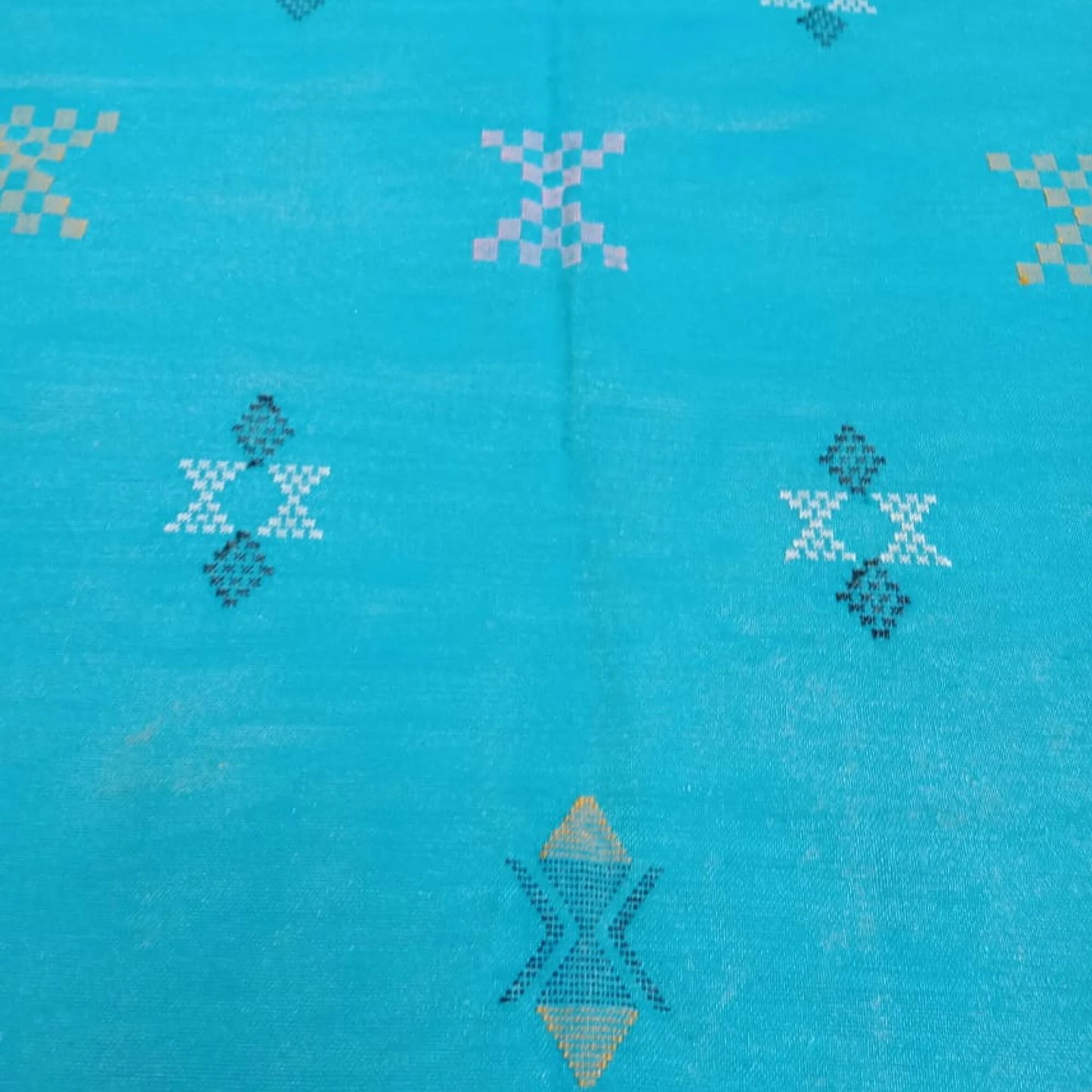 Moroccan Cactus Silk Rug, Handmade Sabra Cactus Rug, Berber Sabra Rug ,Authentic Azilal Rug, Bleu Cactus Silk ,Bohemian Rug