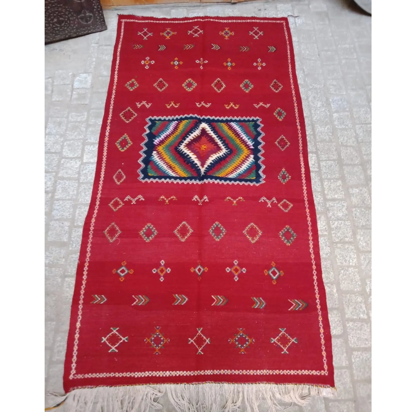 Moroccan Akhnif Rug, Berber Akhnif Kilkm, Handmade Wool Rug, Authentic Azilal