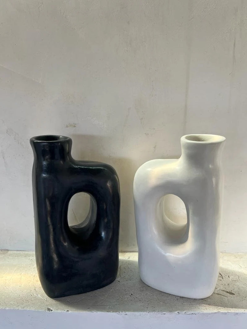 Terracotta Deco, Stucco Pottery Decoration, Natural Deco Black&White