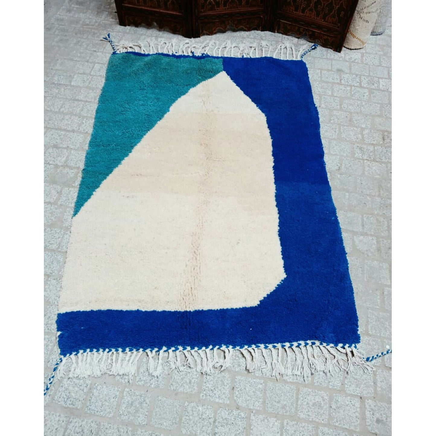 Beni Ourain Rug .Moroccan Azilal Rug Handmade Natural Wool,Berber Carpet Authentic Azilal Area Rug