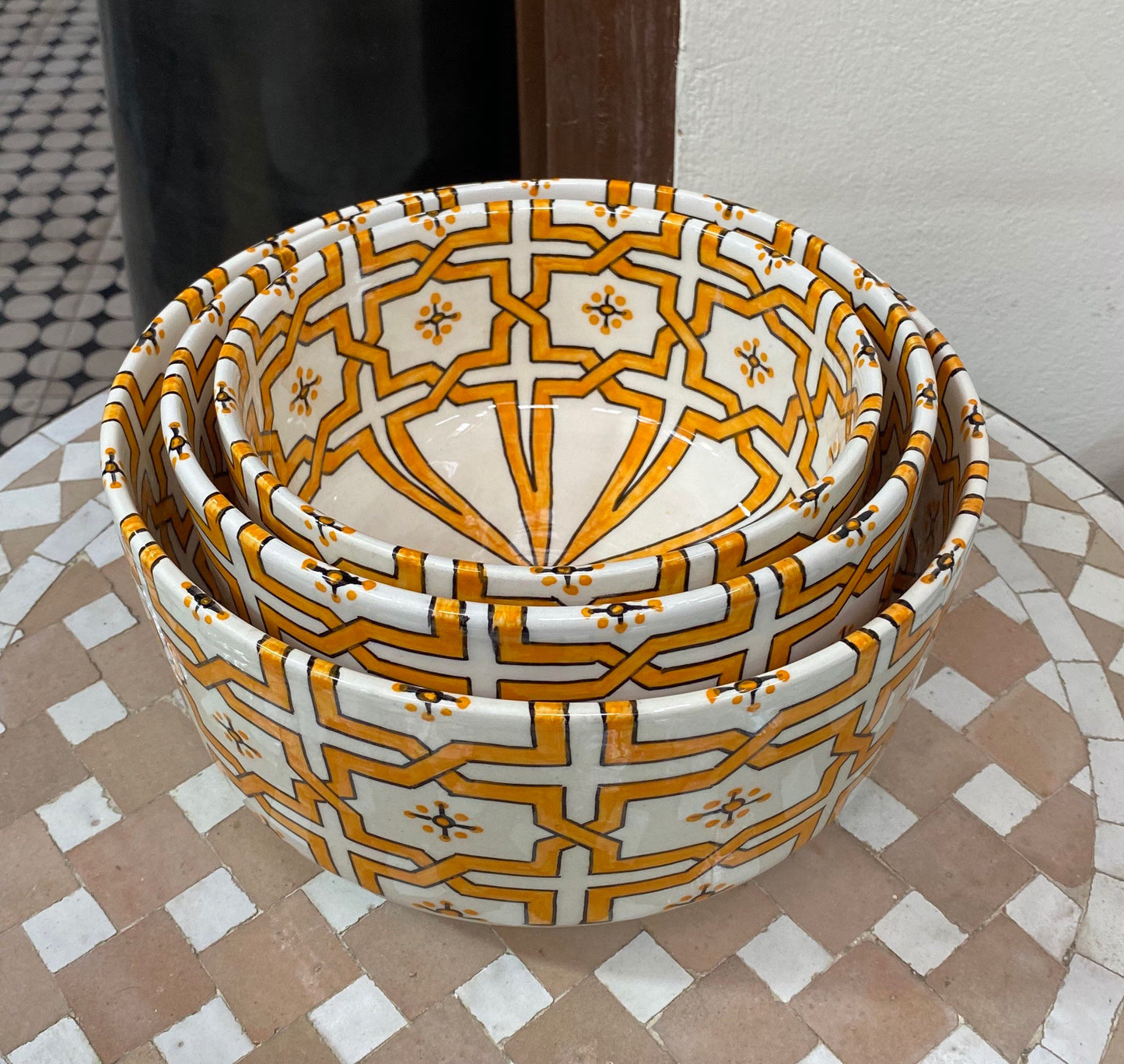 Fes Ceramic Salad Bowl, Handmade and Hand-Painted/ Salad Bowl.