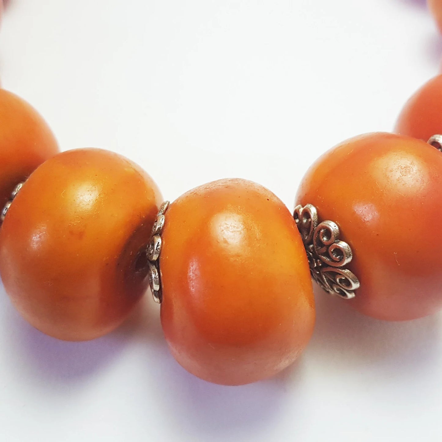 Collier En Ambre Berbère-Collier Marocain-Collier En Ambre Vintage-Collier En Faux Ambre-Marron Résine Ambre
