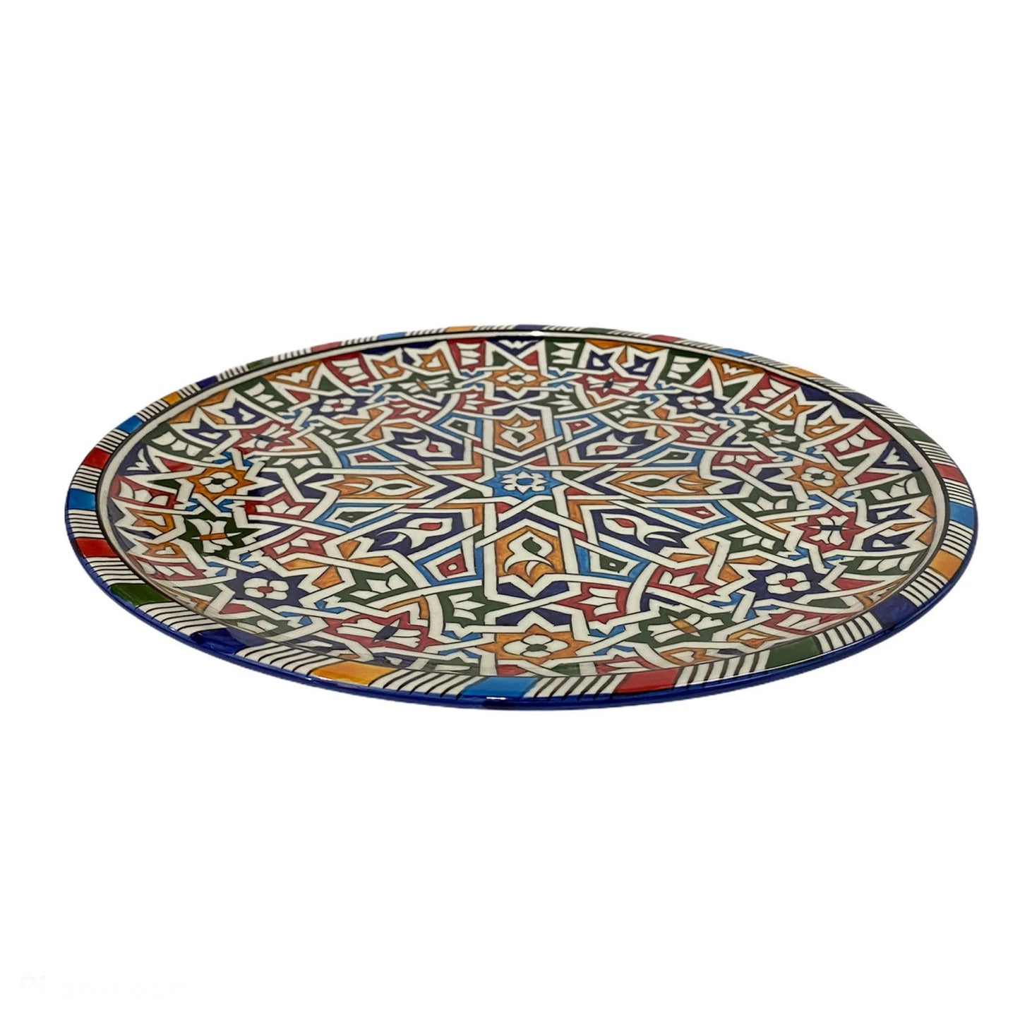 Handmade Moroccan Pottery Pie Dish. Flat Dish/ Cake Dish/Flat Dish.