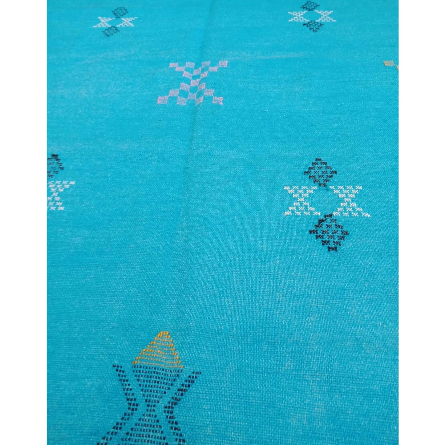 Moroccan Cactus Silk Rug, Handmade Sabra Cactus Rug, Berber Sabra Rug ,Authentic Azilal Rug, Bleu Cactus Silk ,Bohemian Rug