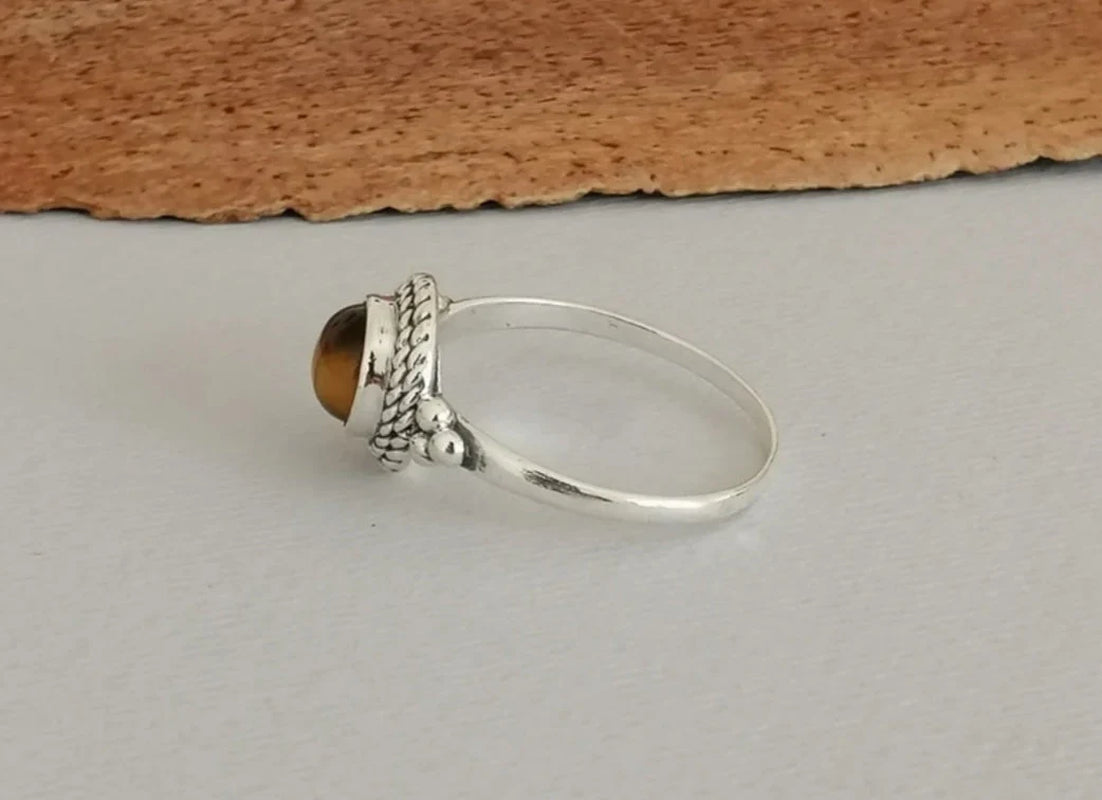 Golden Tiger Eye Sterling Silver Ring