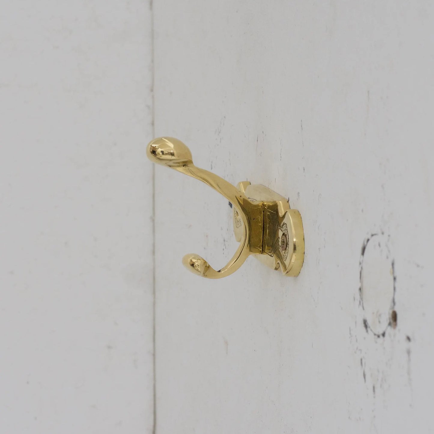 Handcrafted Single Hook, Engraved Wall Hook, Brass Coat Hook, Clothes Hooks