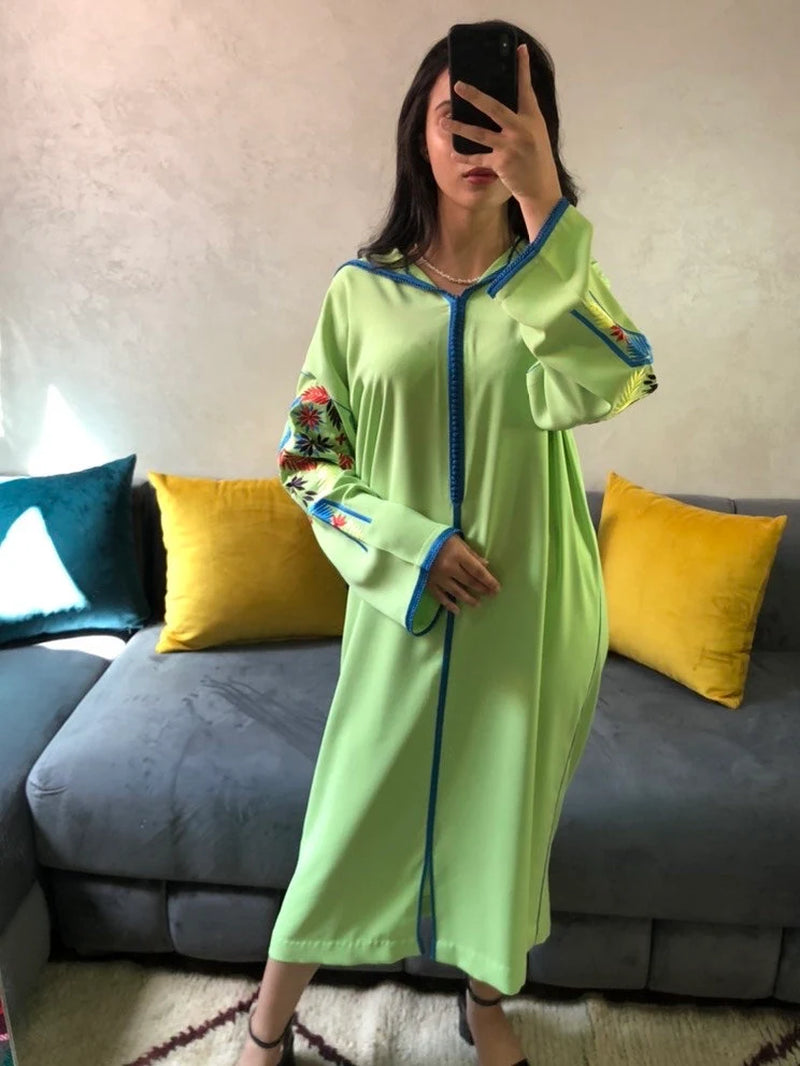 Moroccan Embroidered Djellaba for Women