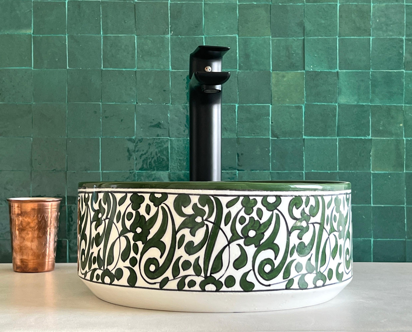 Antique Sink, Small Bathroom Sink, Moroccan Handmade Ceramic Basin, Hand Wash Basin, Free Gift INCLUDED