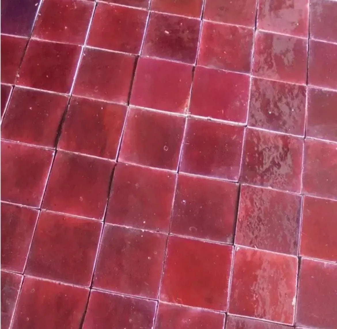 Floor Tiles Wine Red Glazed 10 X 10 Cm Floor Tiles Kitchen Bathroom Old Building