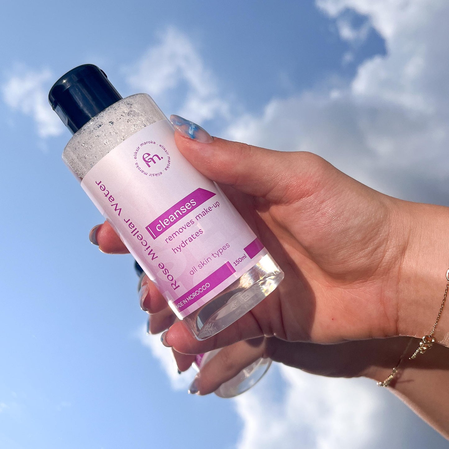 Rose Micellar Cleansing Water – Natural Makeup Remover & Hydrating Toner – Alcohol-Free, Vegan, for Sensitive Skin – 200Ml Face Cleanser