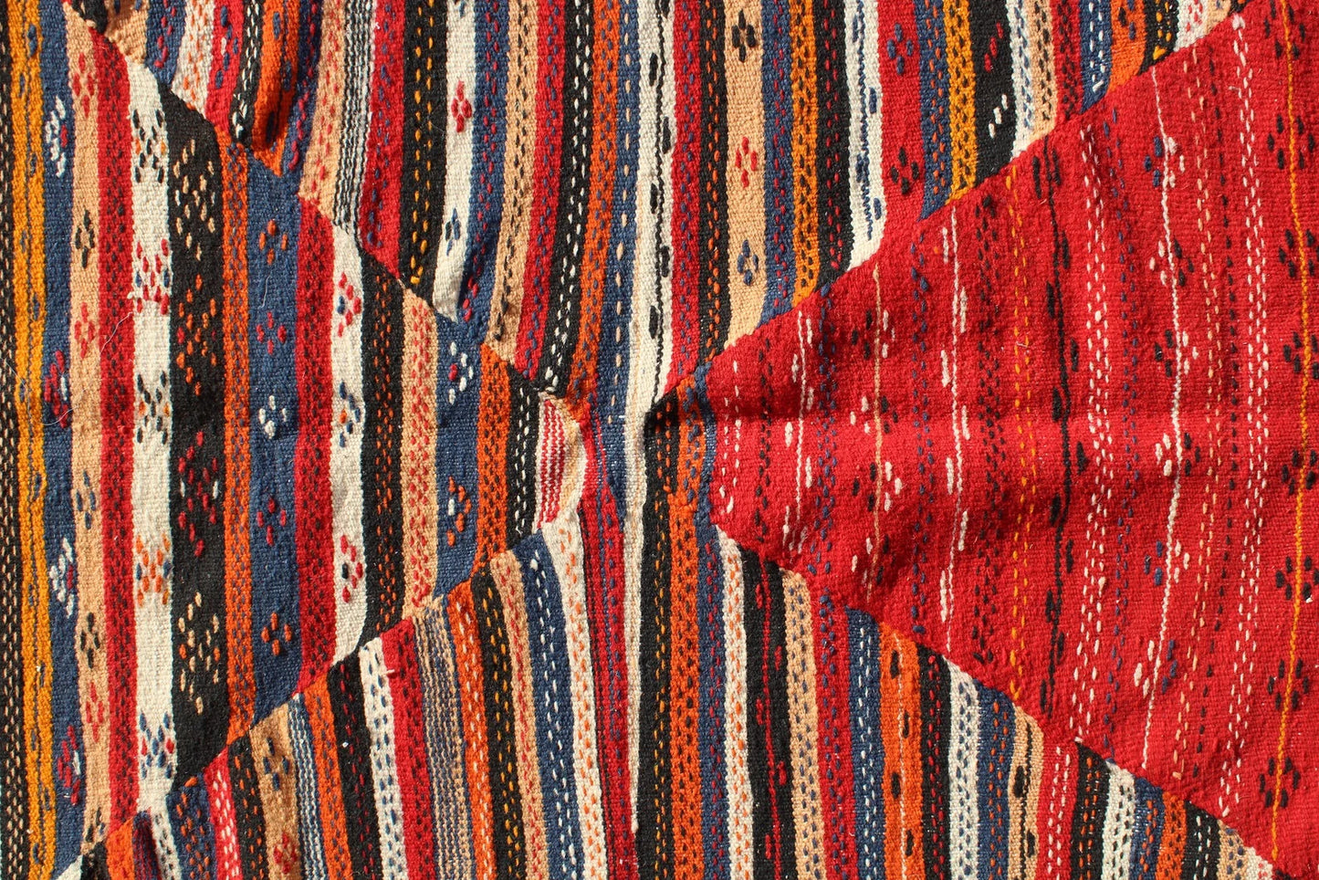 Wool Kilim Rug Morocco Flat Weave 9X12 Authentic Design