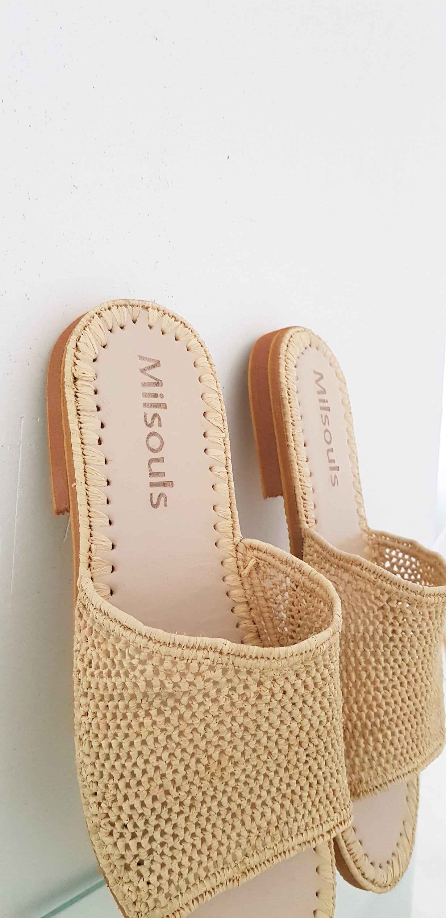 Raffia Shoes Handmade Sandals Summer Mules Moroccan Shoes Raphia Flats Babouch