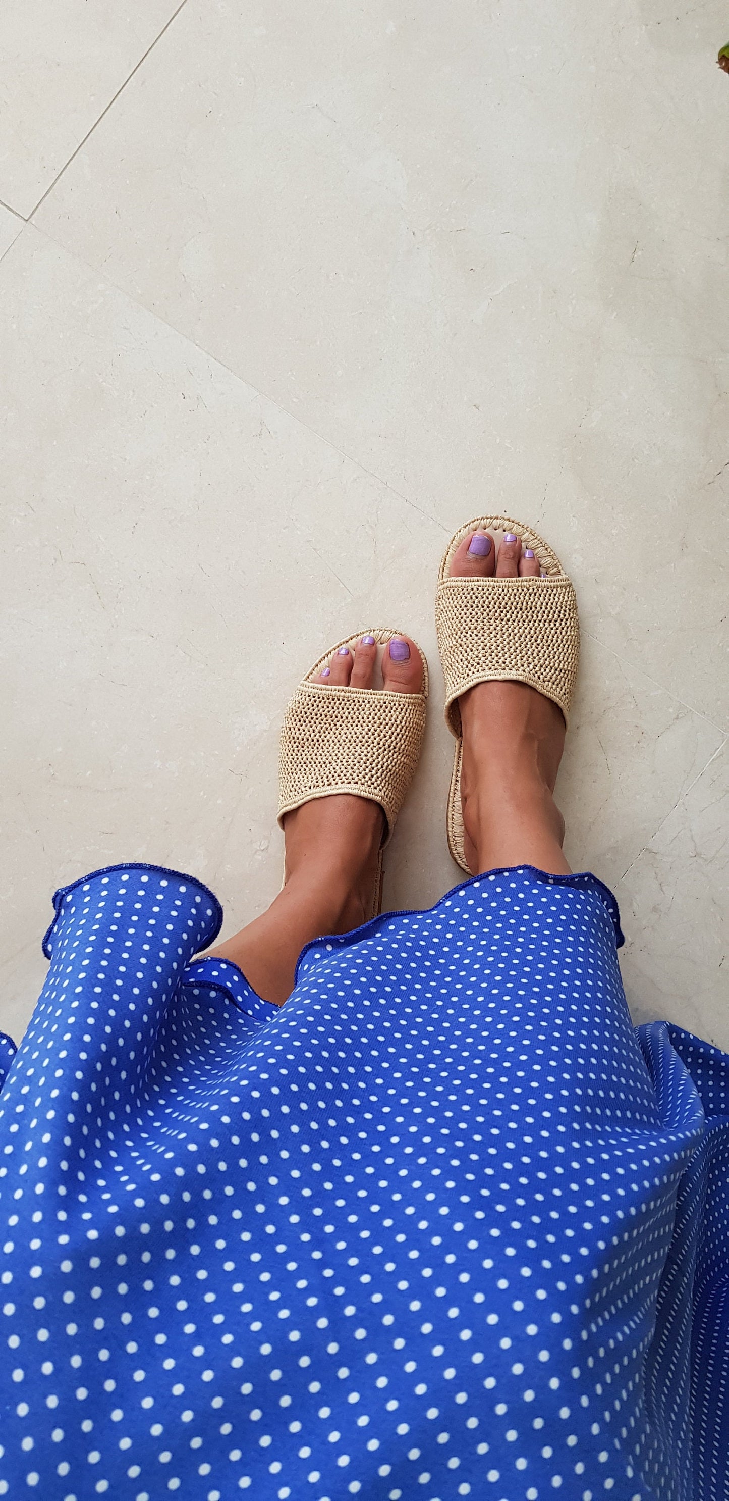 Raffia Shoes Handmade Sandals Summer Mules Moroccan Shoes Raphia Flats Babouch