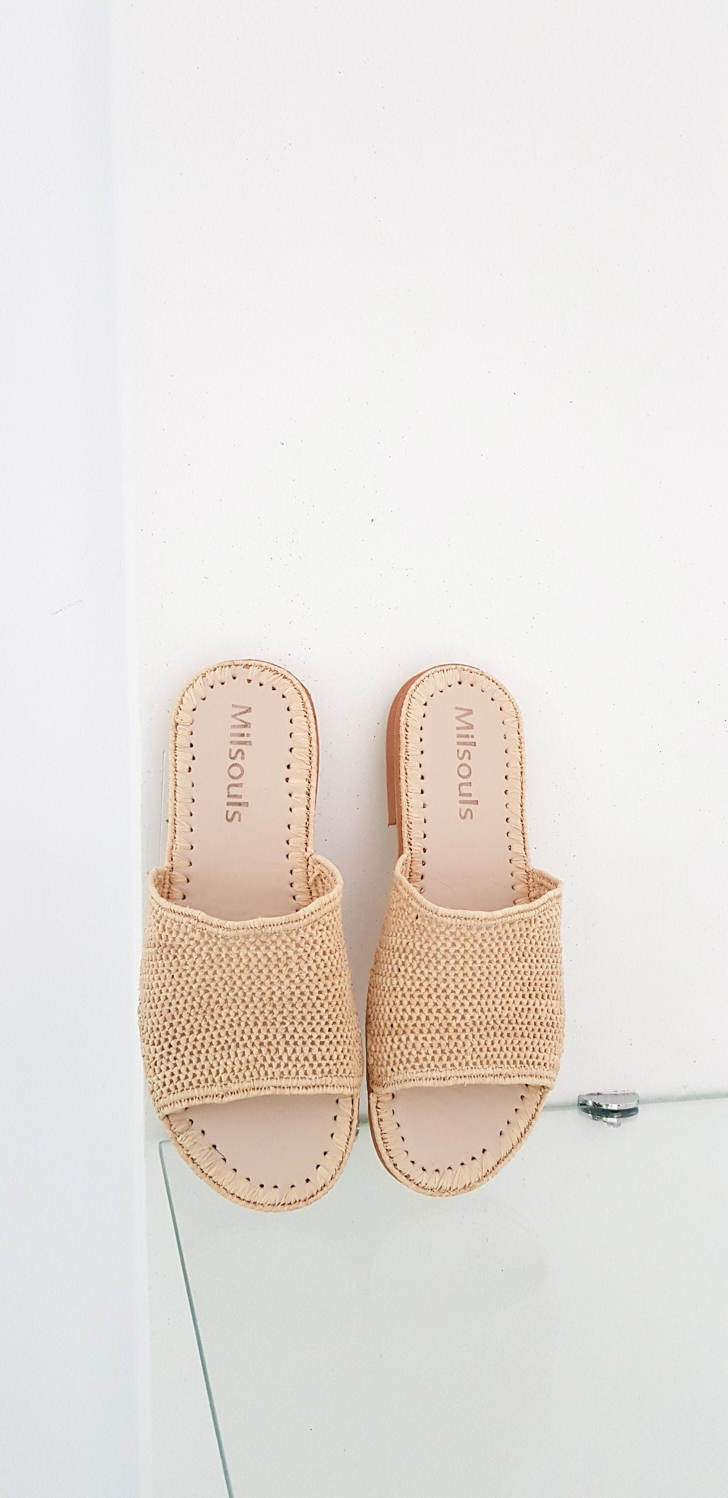 Raffia Shoes Handmade Sandals Summer Mules Moroccan Shoes Raphia Flats Babouch