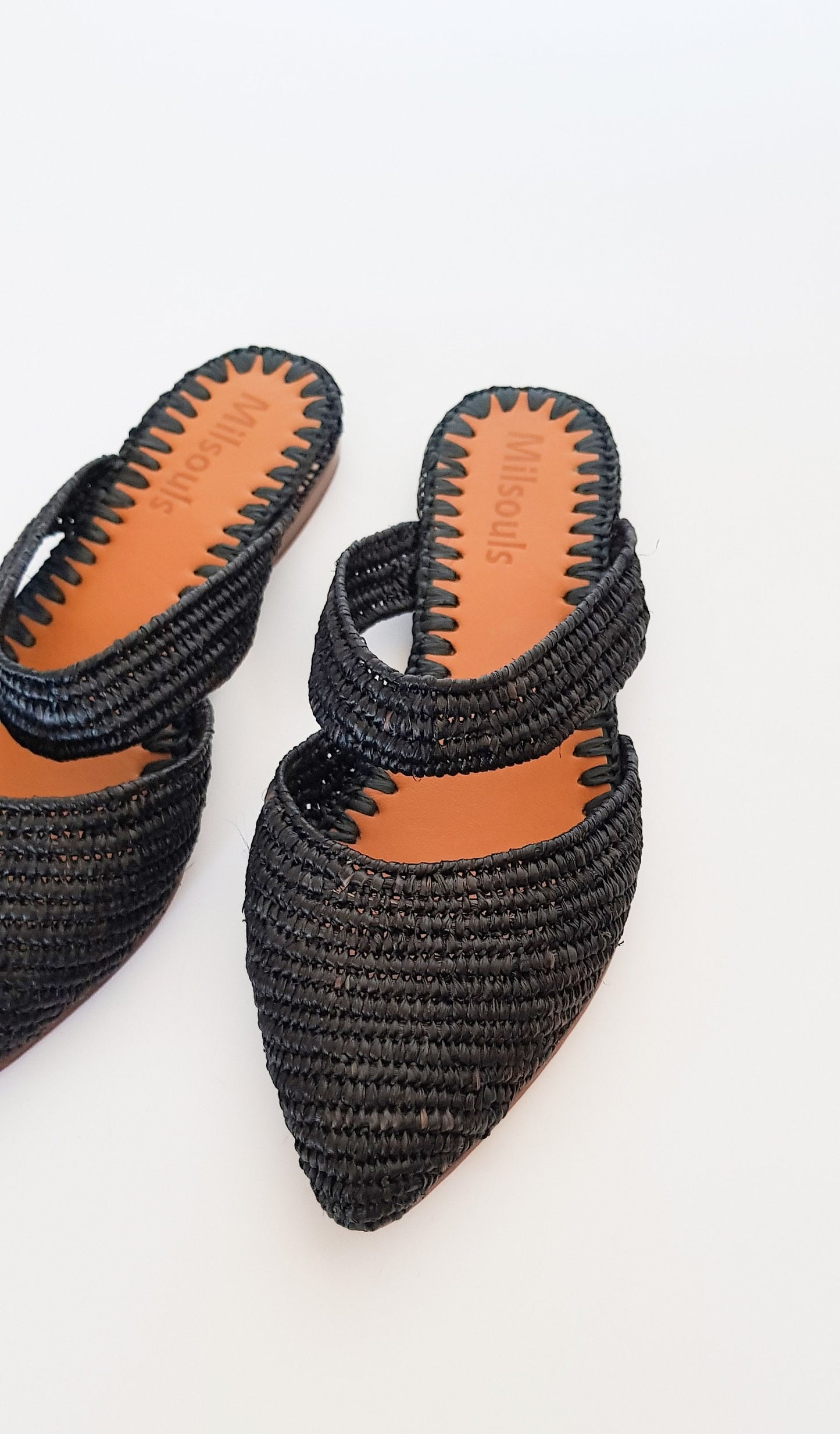 Ready to Ship, Raffia Shoes, Handmade Slippers, Black Summer Mules, Moroccan Shoes, High End Raphia Flats, Moroccan Babouch