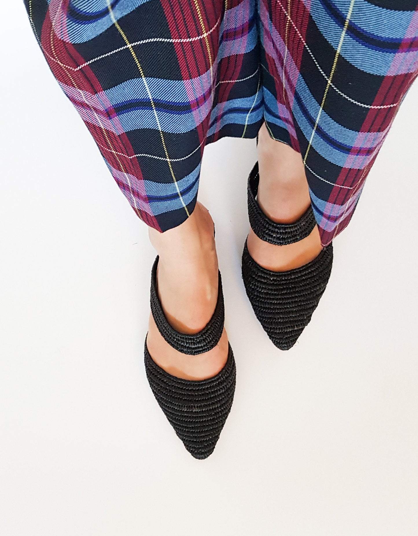 Ready to Ship, Raffia Shoes, Handmade Slippers, Black Summer Mules, Moroccan Shoes, High End Raphia Flats, Moroccan Babouch