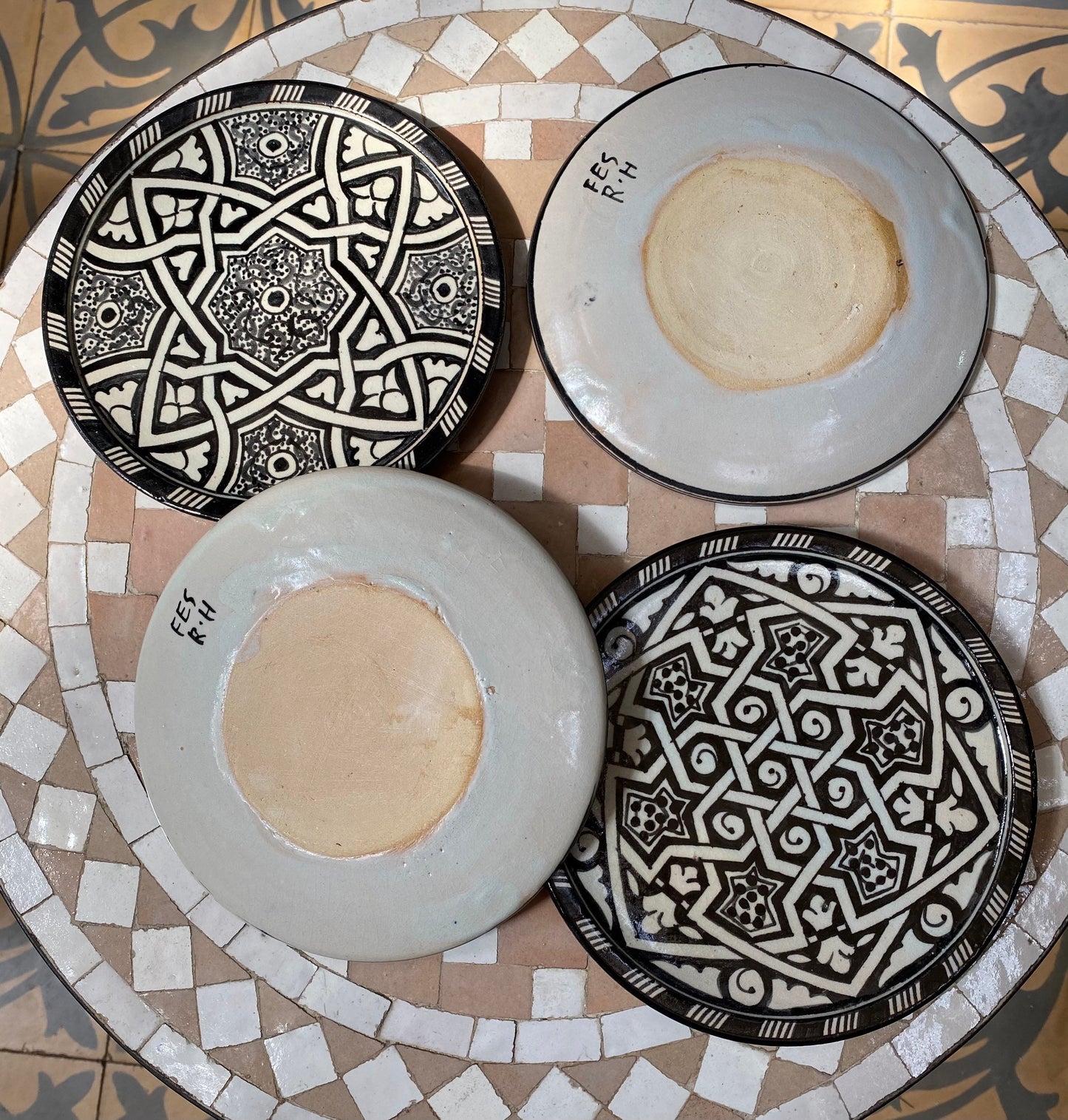 Set of 4 Moroccan Ceramic Dessert Plates Handmade.Set of 4 Moroccan Ceramic Dessert Dish Handmade