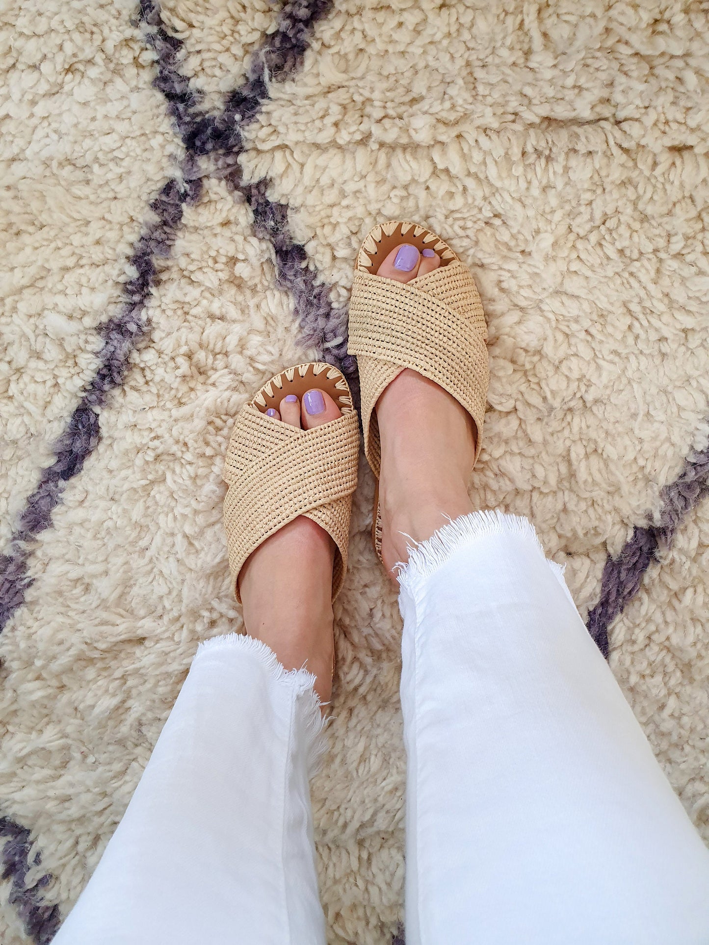 Ready to Ship Raffia Sandals, Handmade Shoes, Moroccan Shoes, Moroccan Babouch, Raffia Shoes