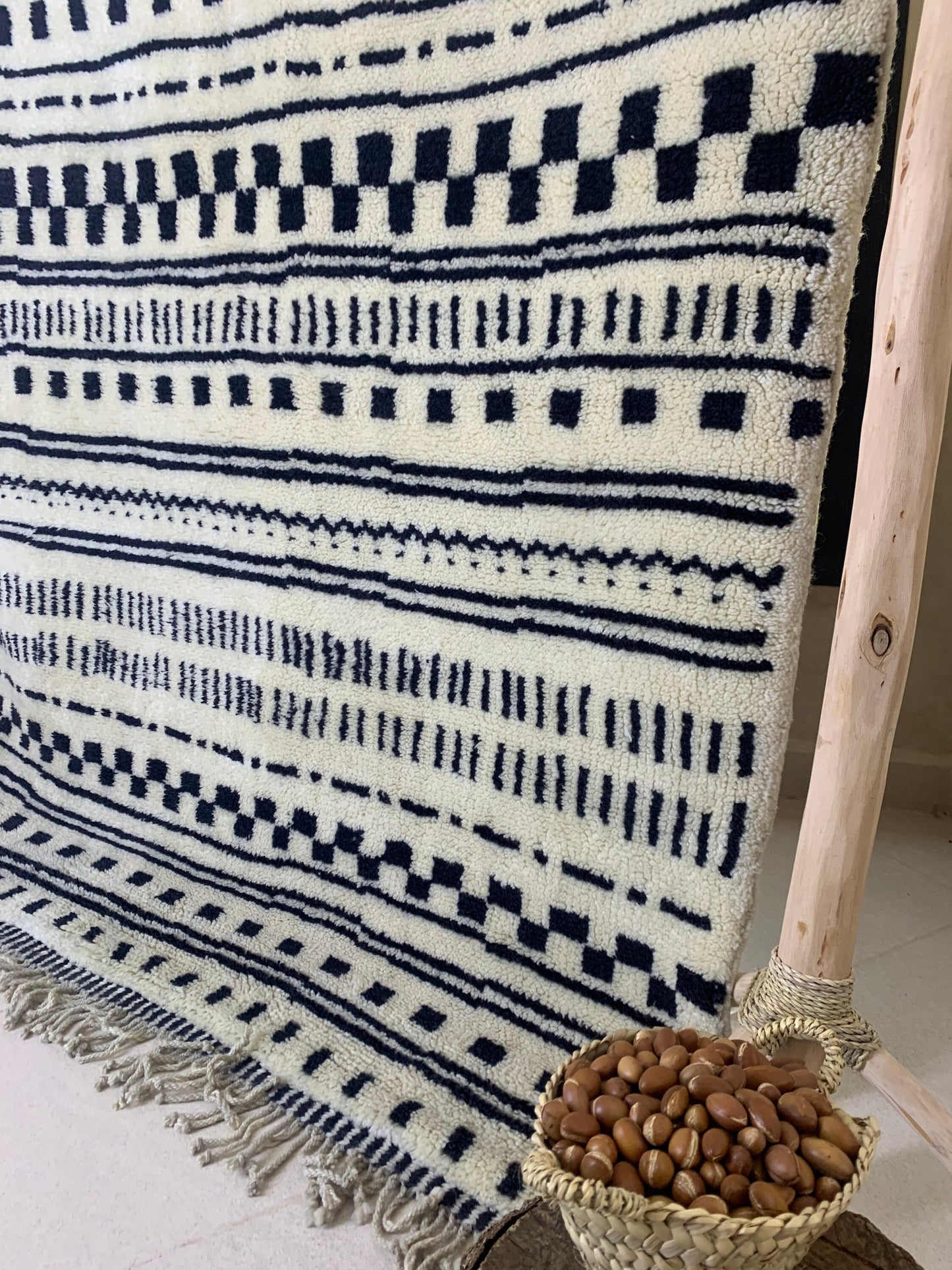 Moroccan Wool, Beni Ourain Rug, Checkered Rug, Handmade Rug, Berber Rug, Moroccan Design Rug, Berber Moroccan ,Soft Rug,Shag Rug