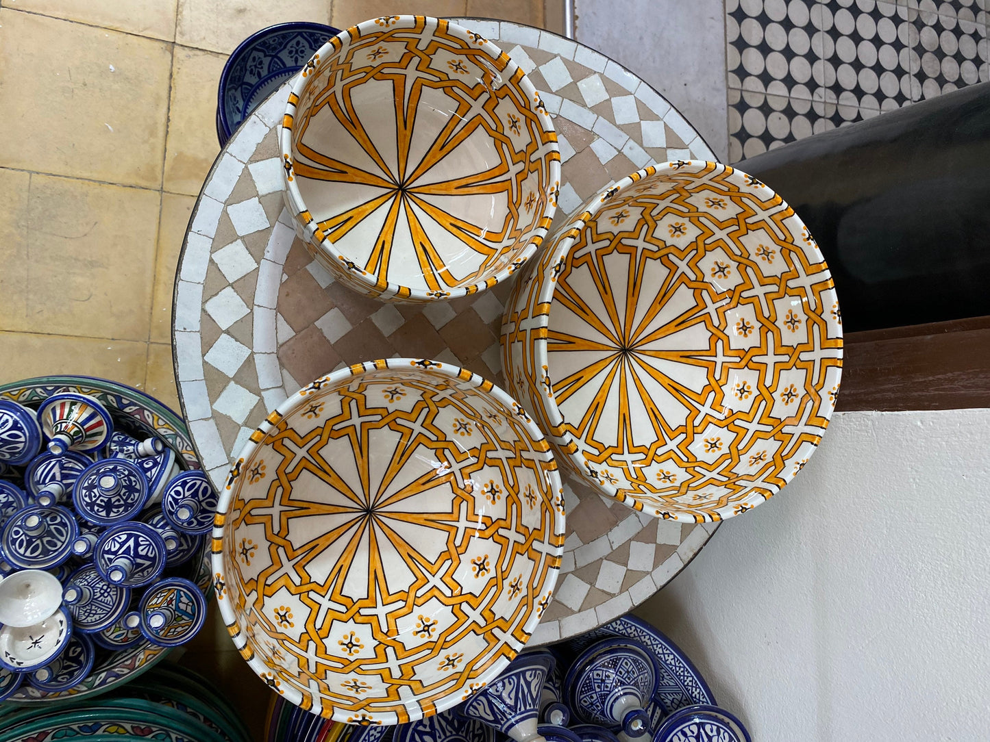 Fes Ceramic Salad Bowl, Handmade and Hand-Painted/ Salad Bowl.