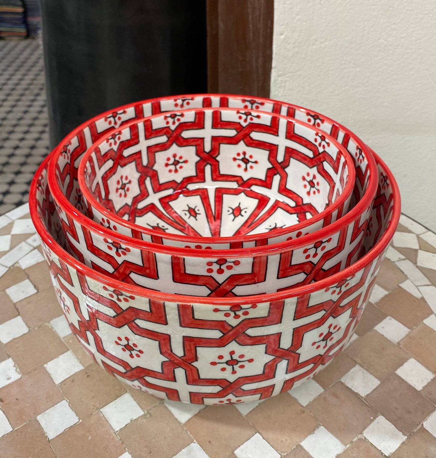 Fes Ceramic Salad Bowl, Handmade and Hand-Painted/ Salad Bowl.