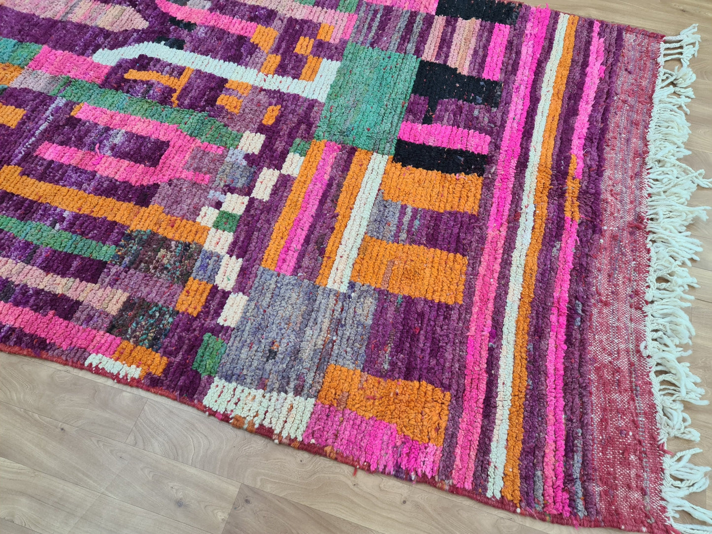 Vintage Berber Boujad Rug -Area Rug - Moroccan Rug - Vintage Rug - Berber Carpet - Handmade Rug -Oriental Carpet - Berber Rug - Tribal Rug