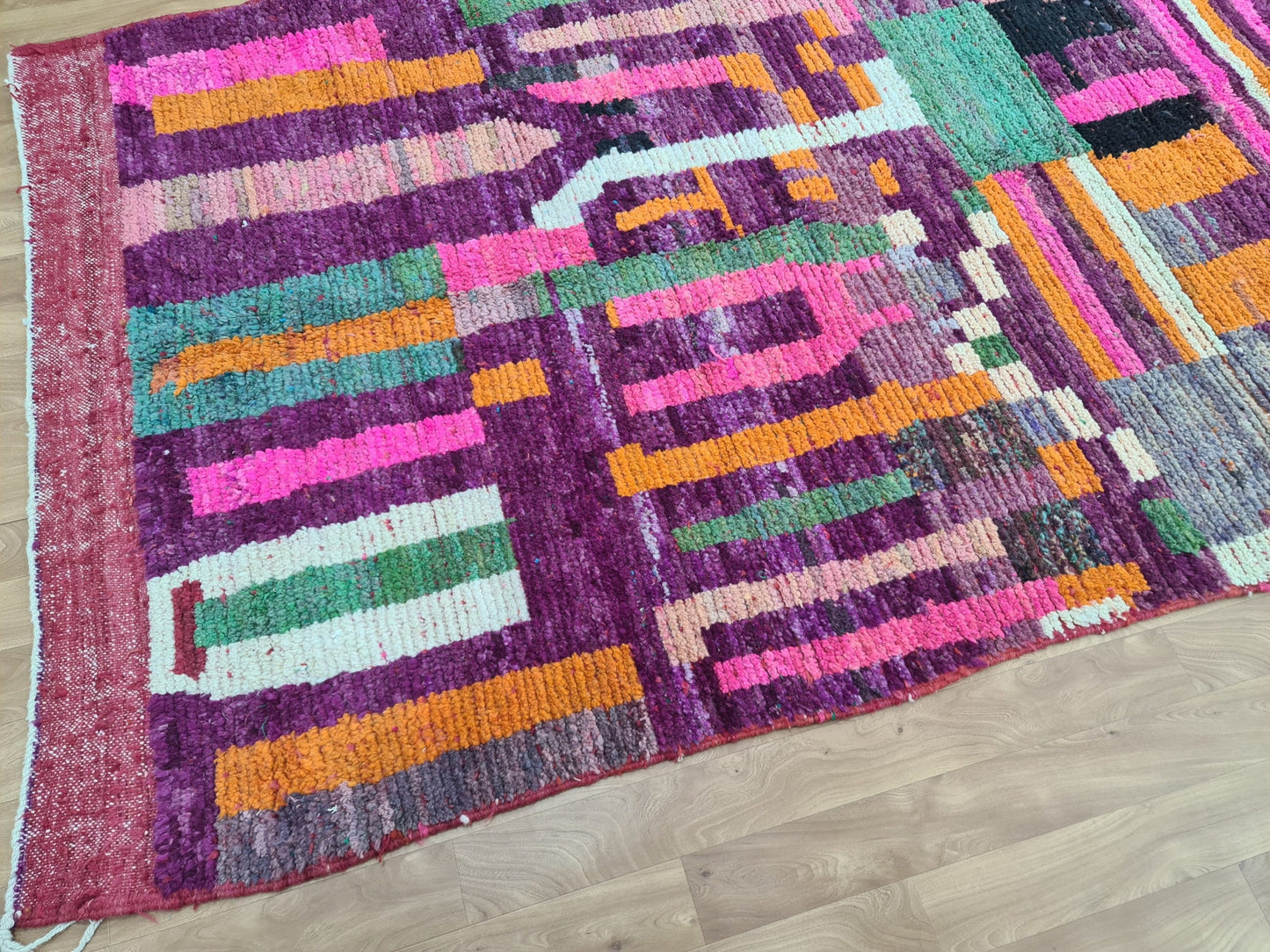 Vintage Berber Boujad Rug -Area Rug - Moroccan Rug - Vintage Rug - Berber Carpet - Handmade Rug -Oriental Carpet - Berber Rug - Tribal Rug