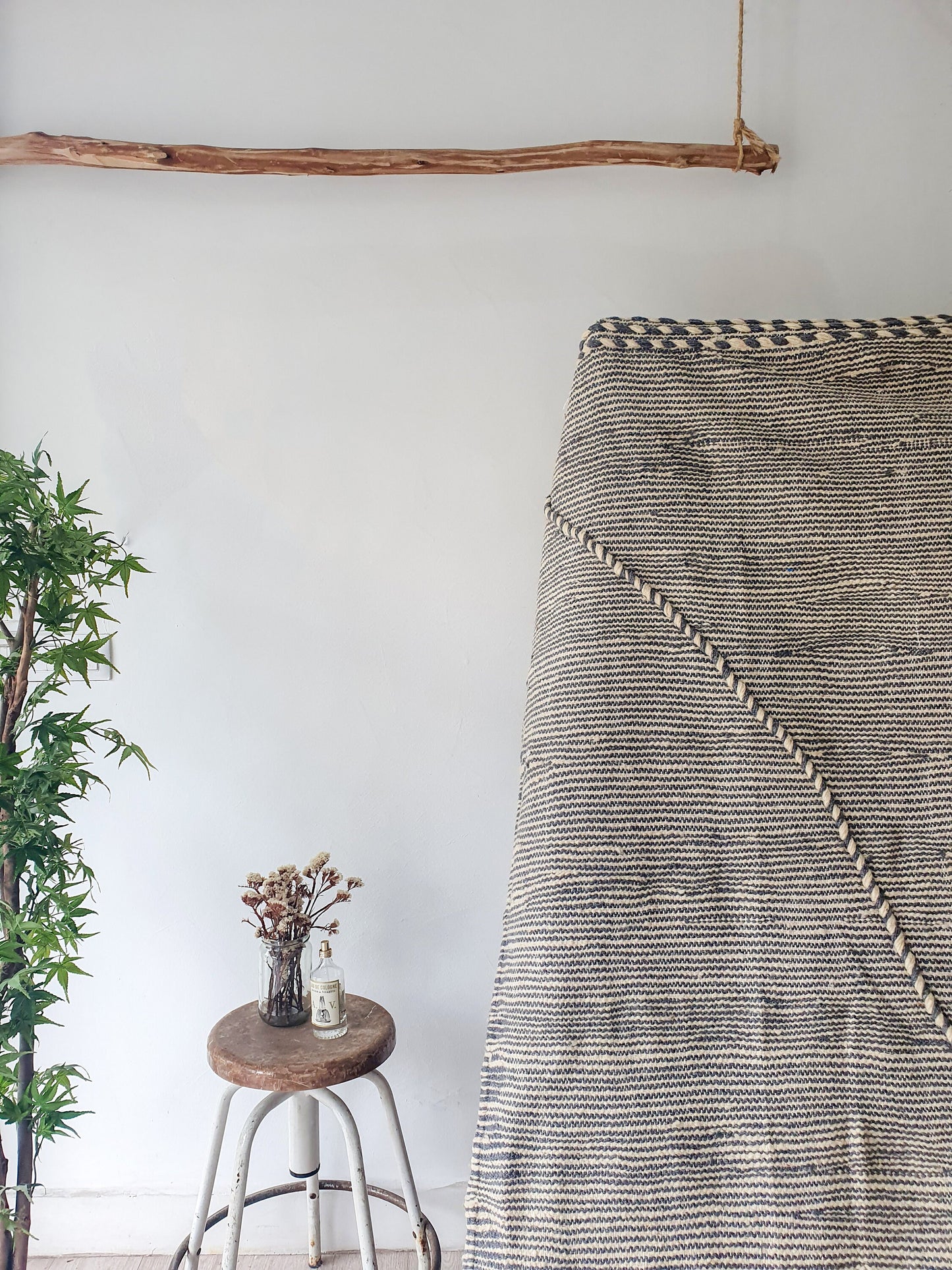 10.8Ft by 5.9Ft Handmade Moroccan Rug, Gray Handmade Rug, Zanafi Rug, Kilim Carpet, Moroccan Beni Ourain