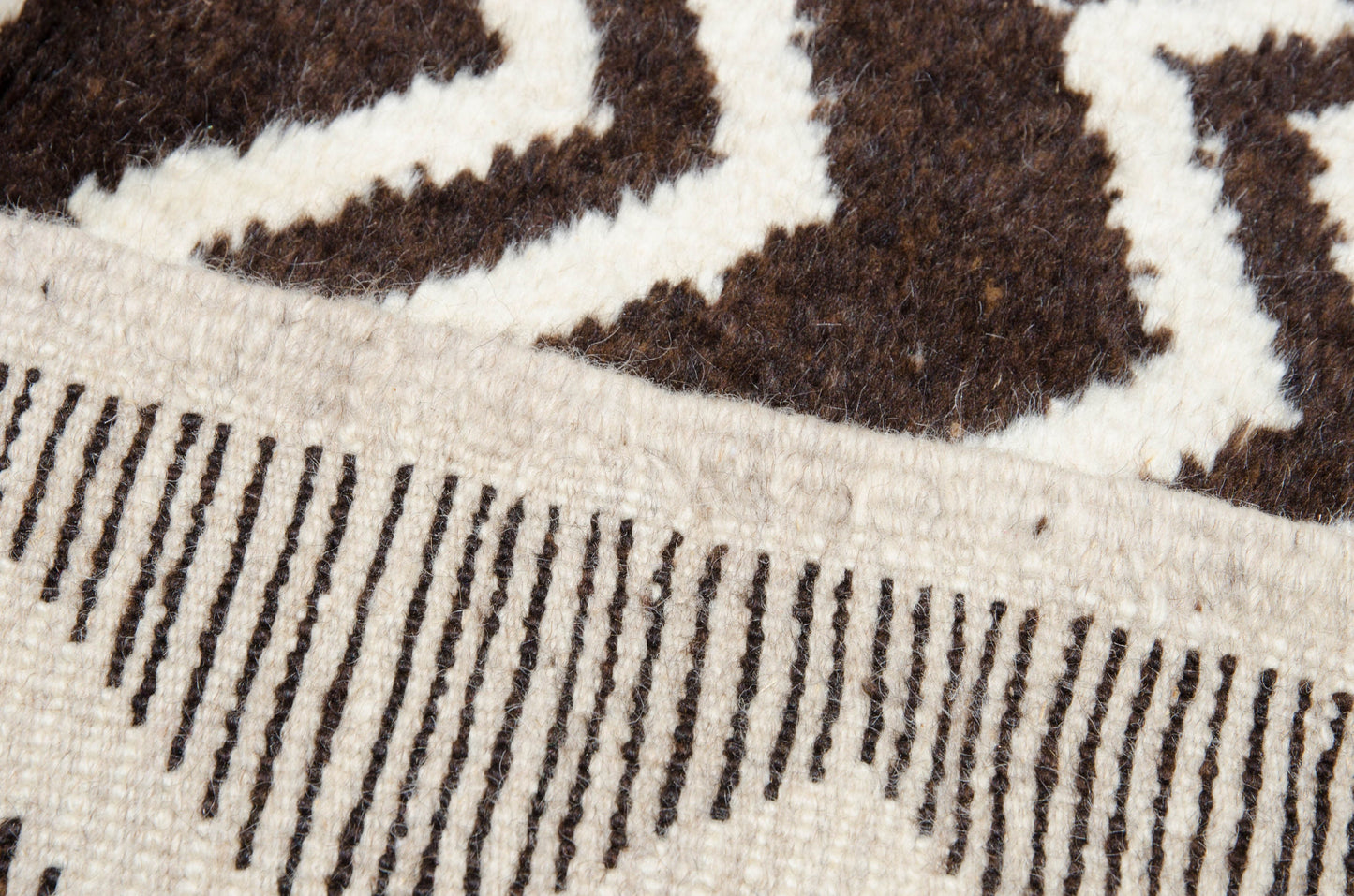 Black and White Moroccan Rug 5X8 - Handwoven Lambswool Soft Authentic Berber Rug - ABB21176