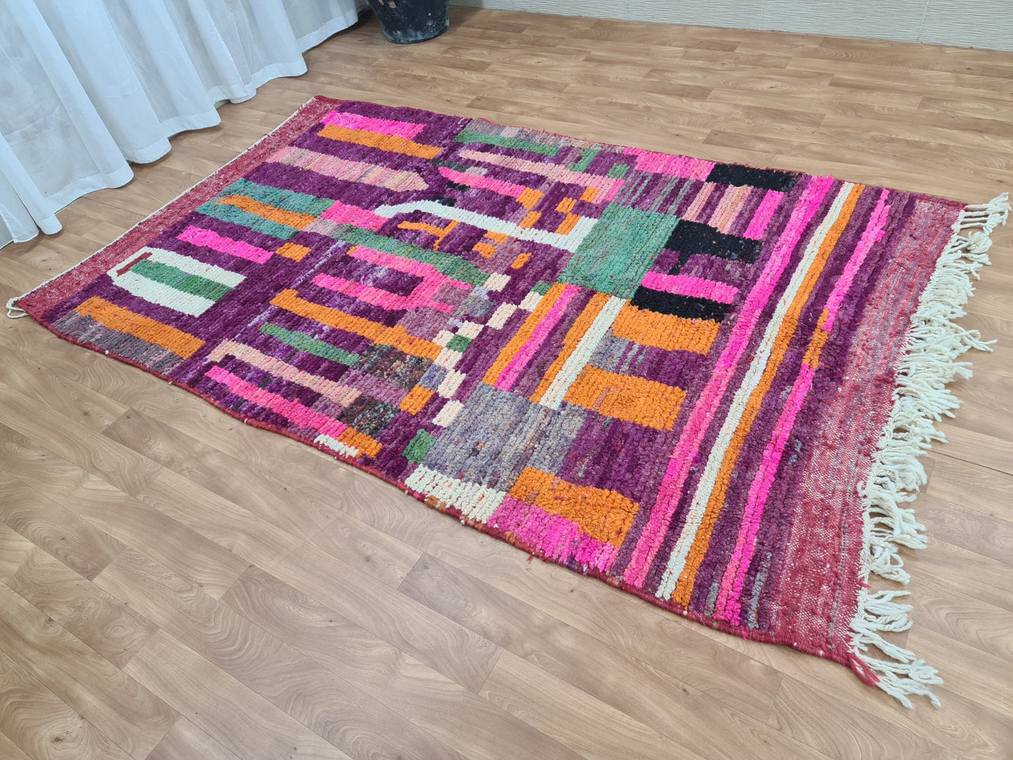Vintage Berber Boujad Rug -Area Rug - Moroccan Rug - Vintage Rug - Berber Carpet - Handmade Rug -Oriental Carpet - Berber Rug - Tribal Rug