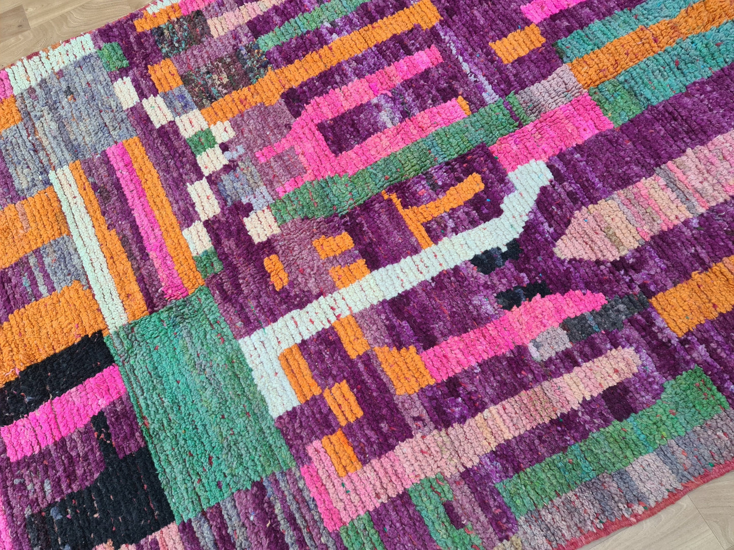 Vintage Berber Boujad Rug -Area Rug - Moroccan Rug - Vintage Rug - Berber Carpet - Handmade Rug -Oriental Carpet - Berber Rug - Tribal Rug