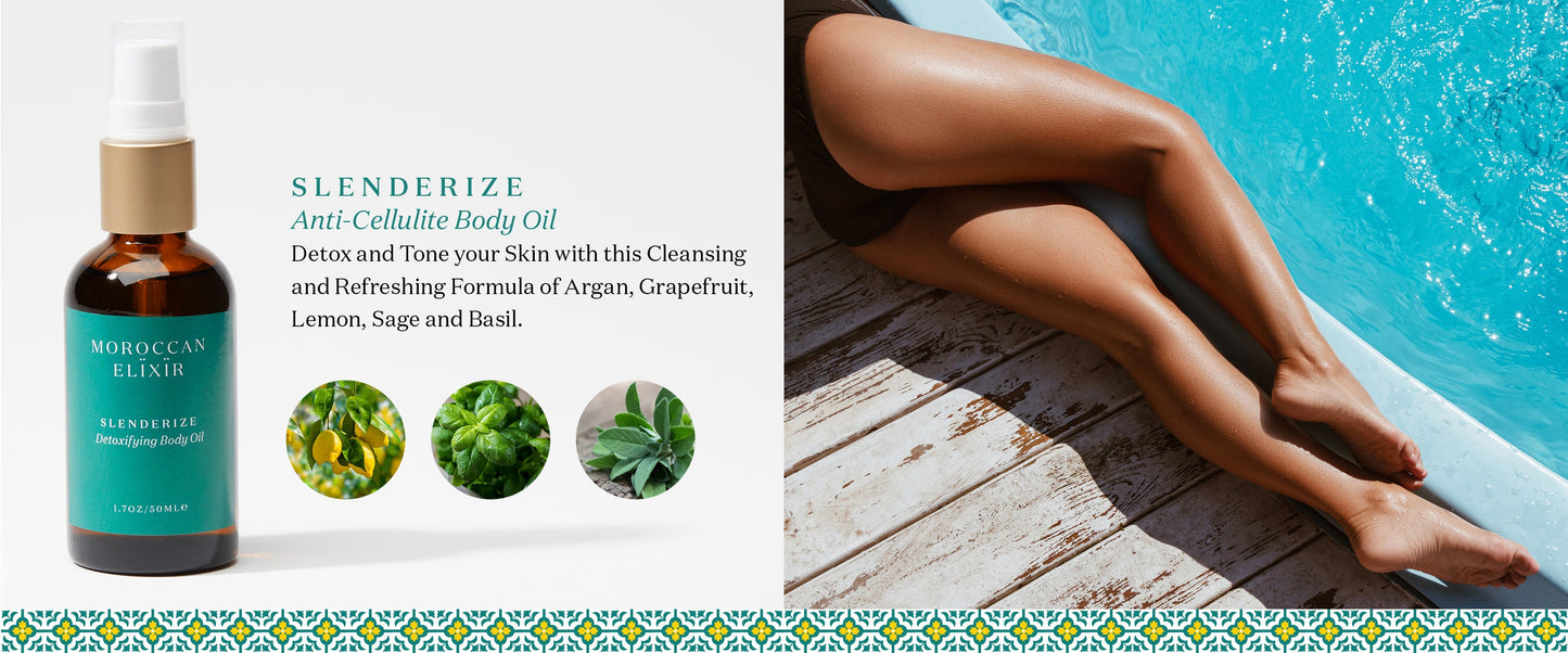 SLENDERIZE Detoxifying Body Oil Argan Oil with Organic Sage, Basil, Lemon and White Grapefruit