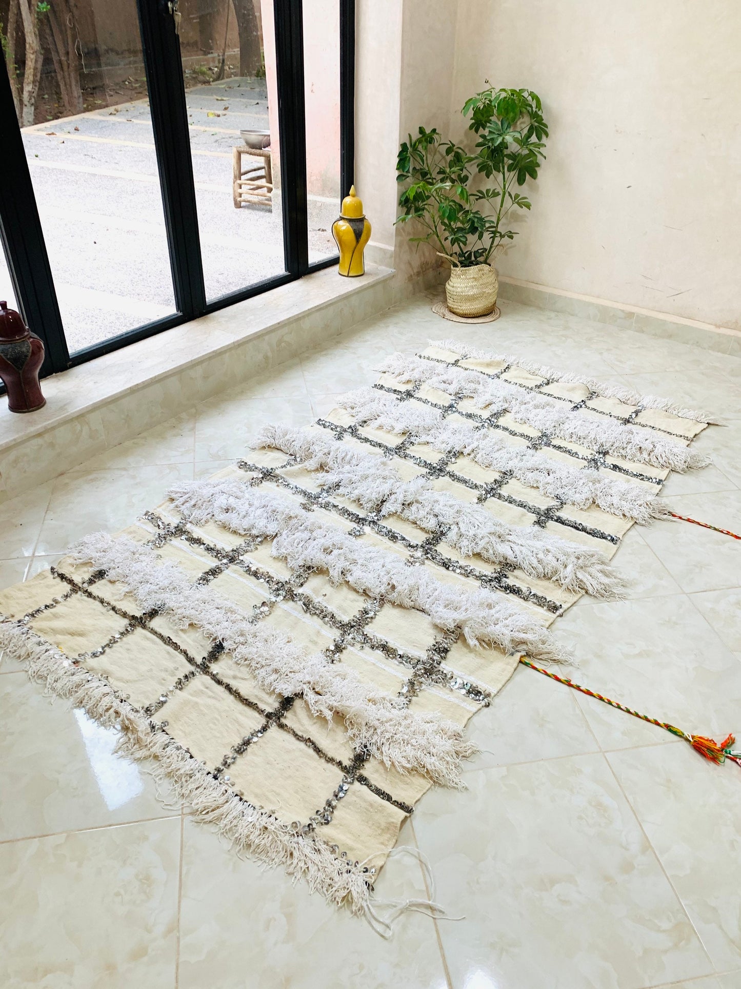 Moroccan Handira Blanket -Warm Blanket -Homemade Blankets -Vintage Blanket -Blanket Ladder -Cozy Throw Blanket -Woven Blanket