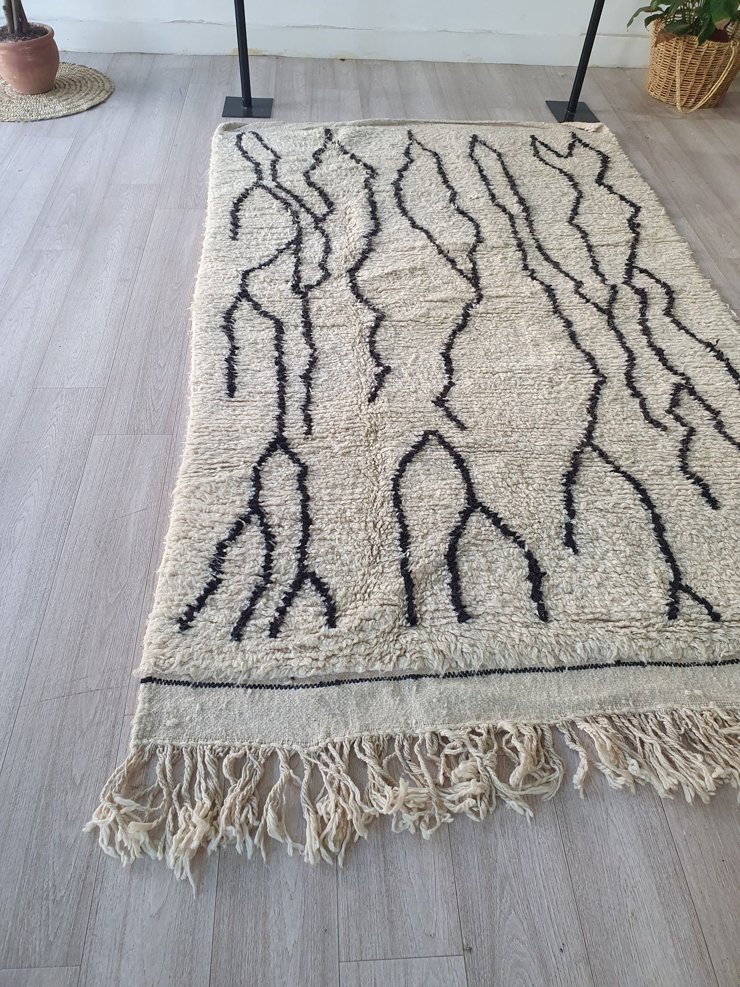 8.2Ft/ 4.7Ft Moroccan Rug, Handmade Vintage Rug, Wool Rug, Beni Ourain Rug, Azilal Rug, Berber Area Rug