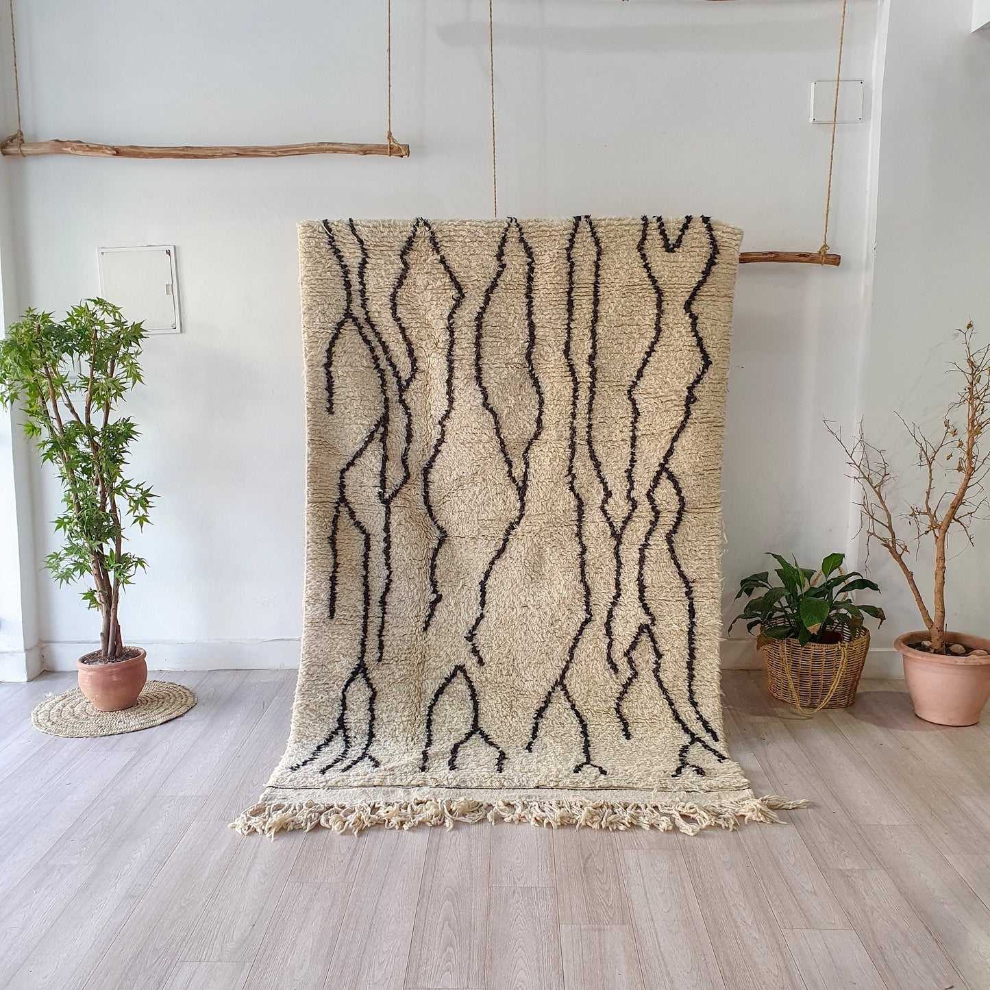 8.2Ft/ 4.7Ft Moroccan Rug, Handmade Vintage Rug, Wool Rug, Beni Ourain Rug, Azilal Rug, Berber Area Rug