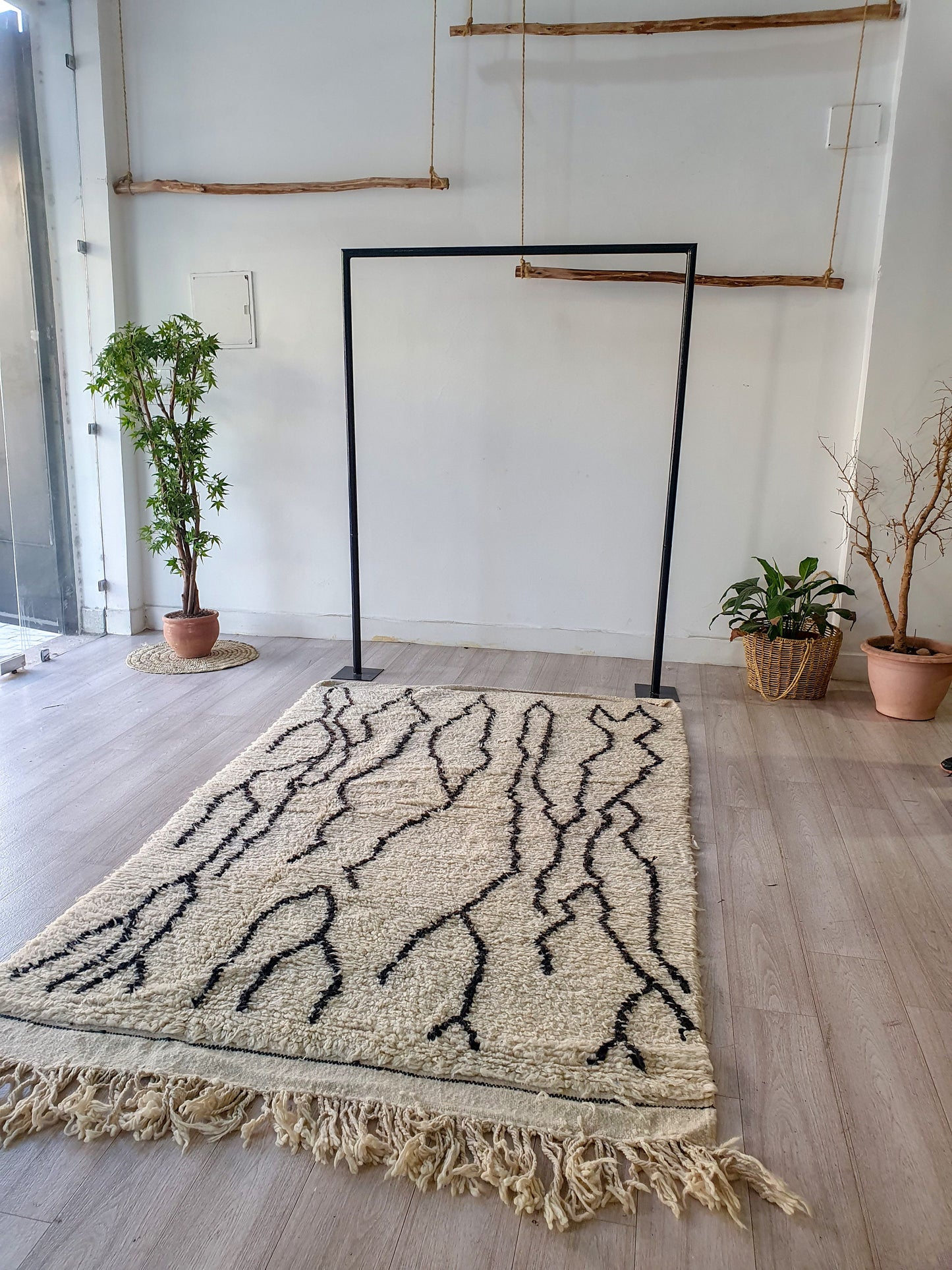 8.2Ft/ 4.7Ft Moroccan Rug, Handmade Vintage Rug, Wool Rug, Beni Ourain Rug, Azilal Rug, Berber Area Rug