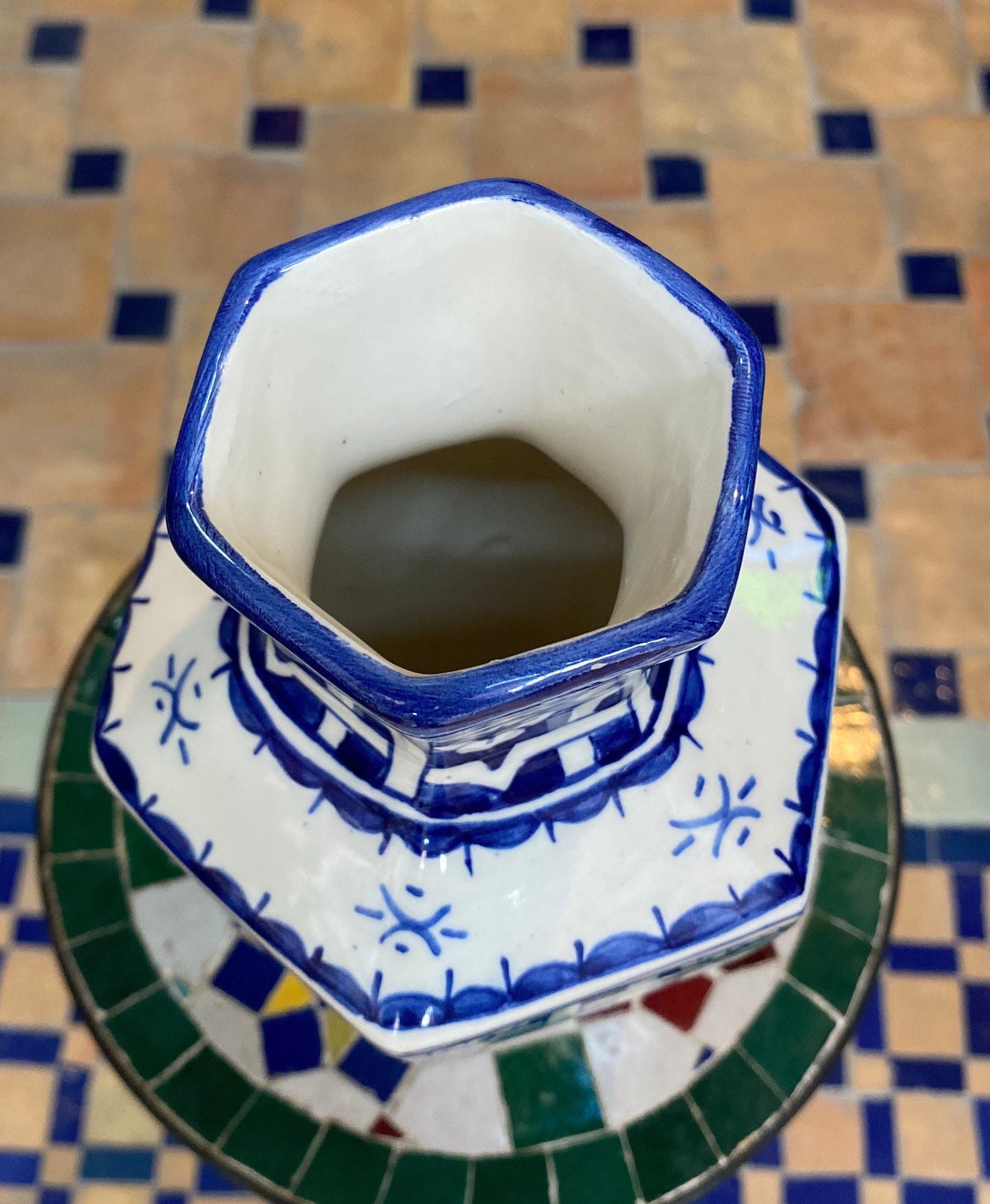 Moroccan Ceramic Vase from Fes, Handmade and Hand Painted. Moroccan Ceramic Vase, Handmade and Hand Painted