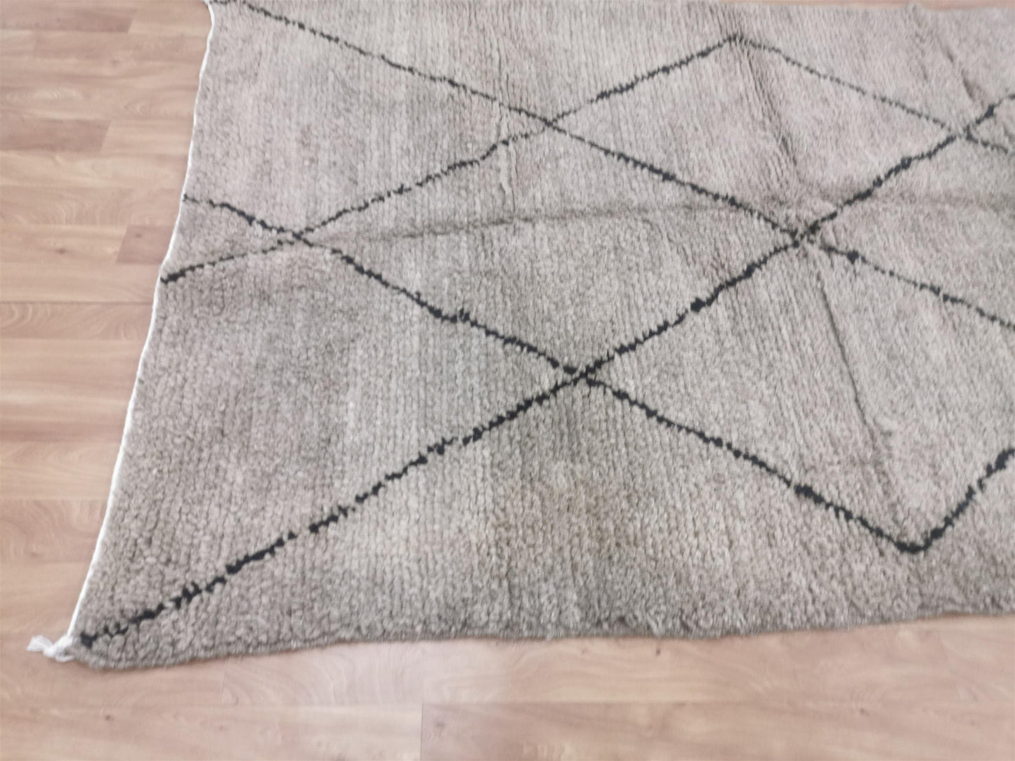 Beni Ouarain Brown Black Moroccan Rugs - Moroccan Beni Ourain Rug Style - Morrocan Rug Wool Berber Design - Handmade Rug - Berber Rugs Style