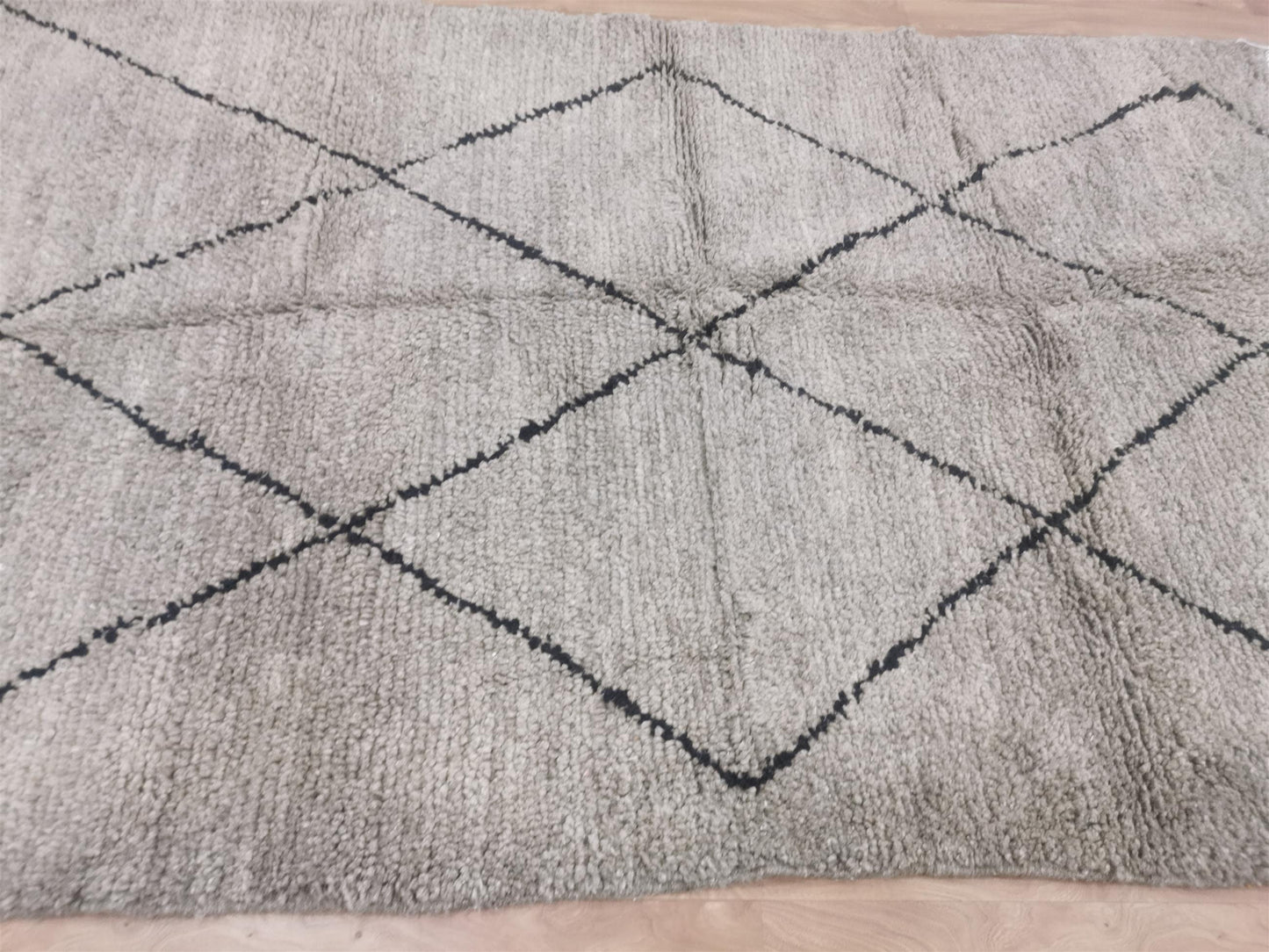 Beni Ouarain Brown Black Moroccan Rugs - Moroccan Beni Ourain Rug Style - Morrocan Rug Wool Berber Design - Handmade Rug - Berber Rugs Style