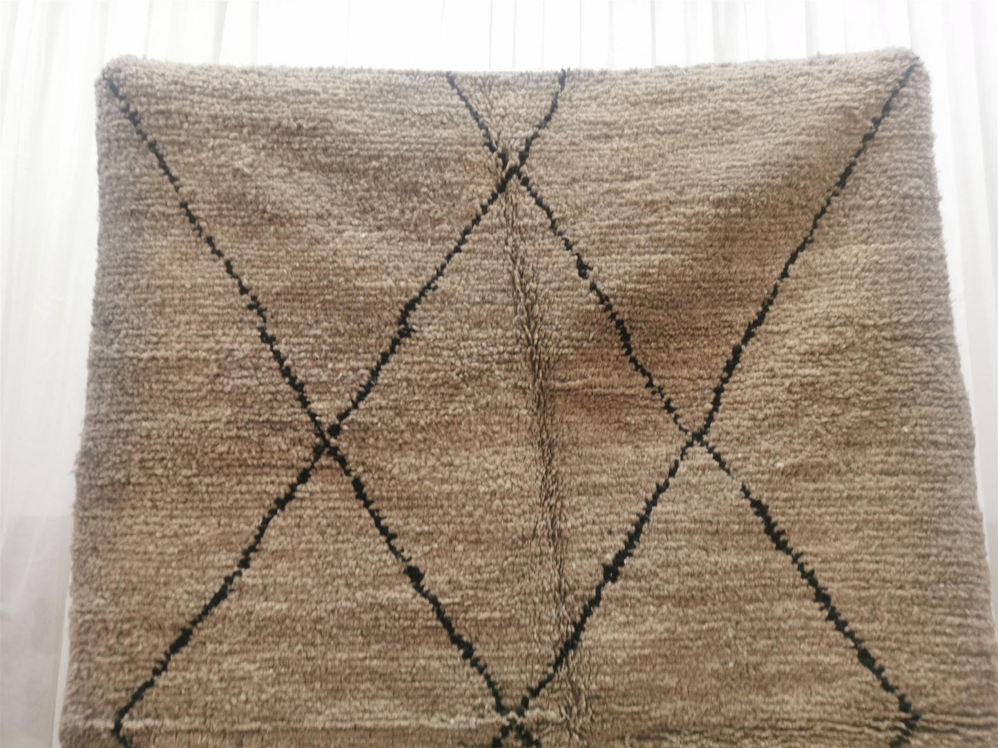 Beni Ouarain Brown Black Moroccan Rugs - Moroccan Beni Ourain Rug Style - Morrocan Rug Wool Berber Design - Handmade Rug - Berber Rugs Style