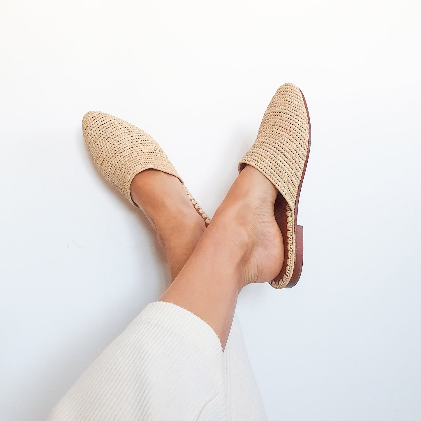 Raffia Shoes, Handmade Slippers, Natural Summer Mules, Moroccan Shoes, High End Raphia Flats, Moroccan Babouch