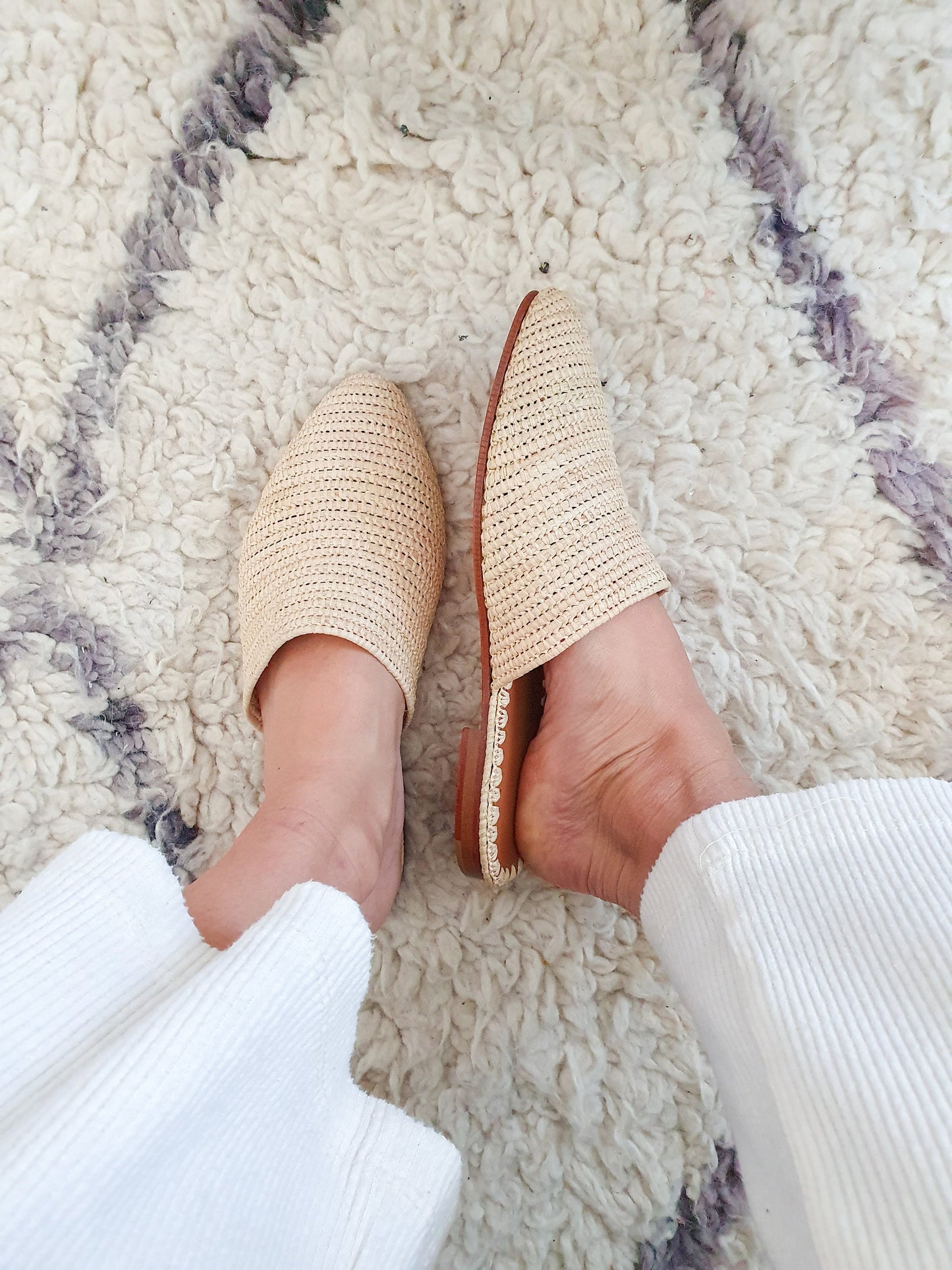 Raffia Shoes, Handmade Slippers, Natural Summer Mules, Moroccan Shoes, High End Raphia Flats, Moroccan Babouch