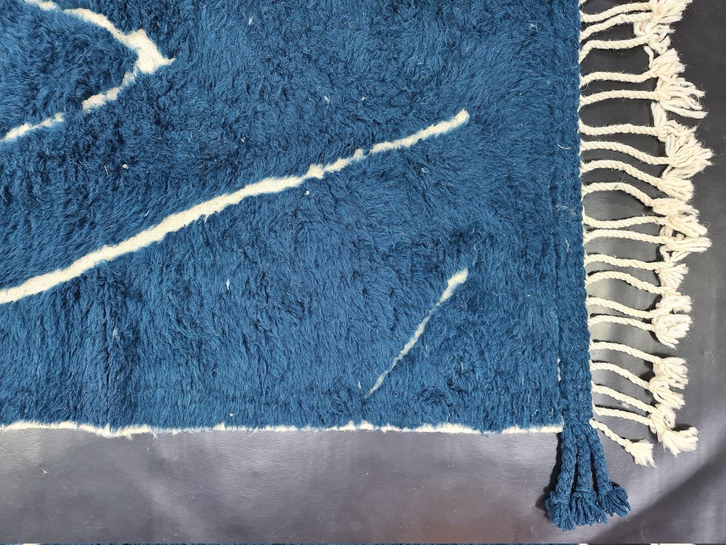 BLUE BENIOURAIN RUG, Moroccan Blue Rug, Area Wool Rug, Geometric Diamond Rug, Aegean Blue Rug, Area Rug, Bohemian Rug, Large Handmade Rug