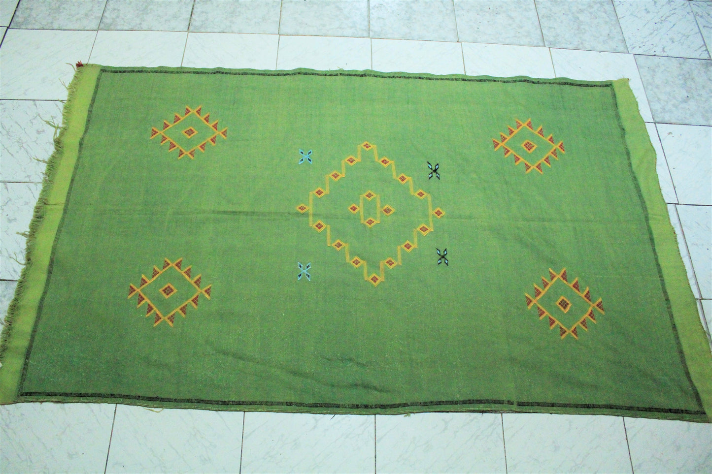 Cactus Silk Rug, Moroccan Kilim Rug, Sabra Rug, 6.1X3.67Ft Moroccan Rug,Medium Rug, Ethnic Rug,Boho Rug-Moroccan Style Carpet-Rugs-Area Rug