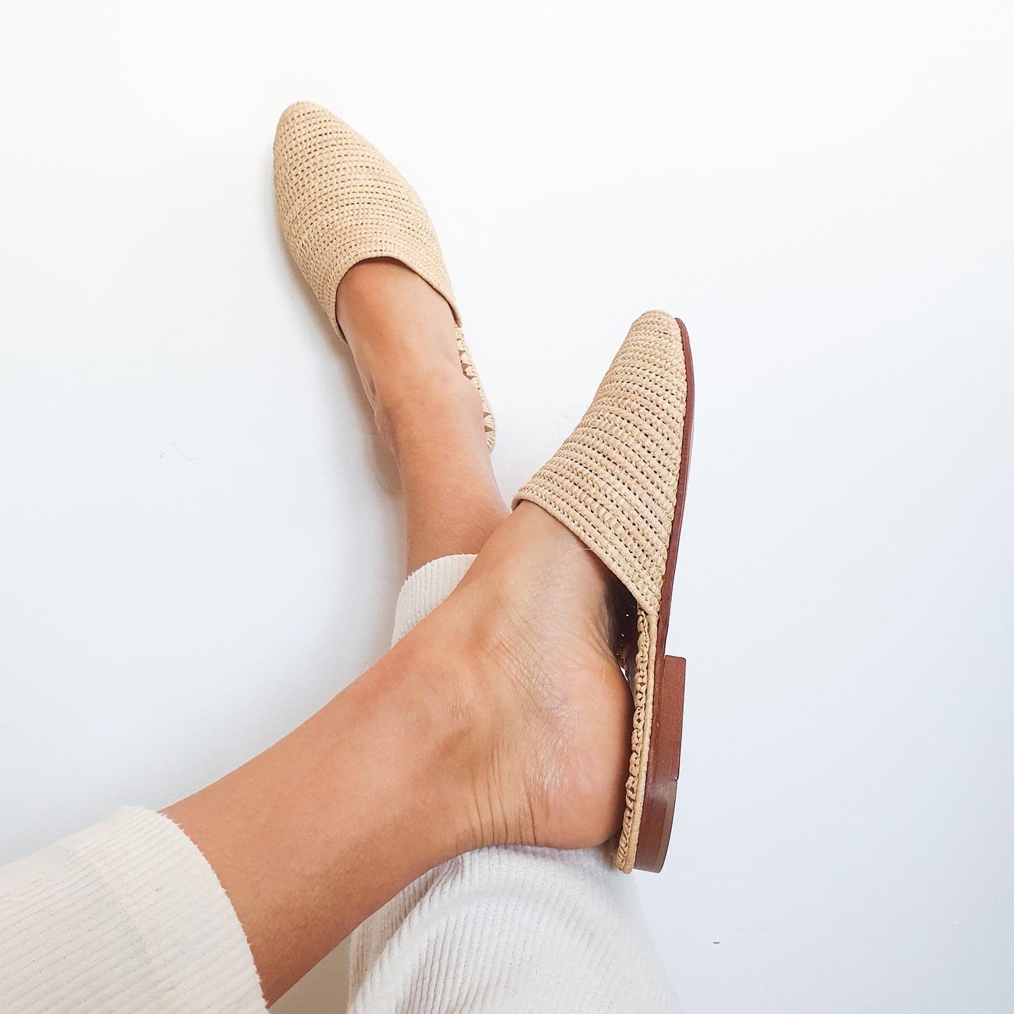 Raffia Shoes, Handmade Slippers, Natural Summer Mules, Moroccan Shoes, High End Raphia Flats, Moroccan Babouch