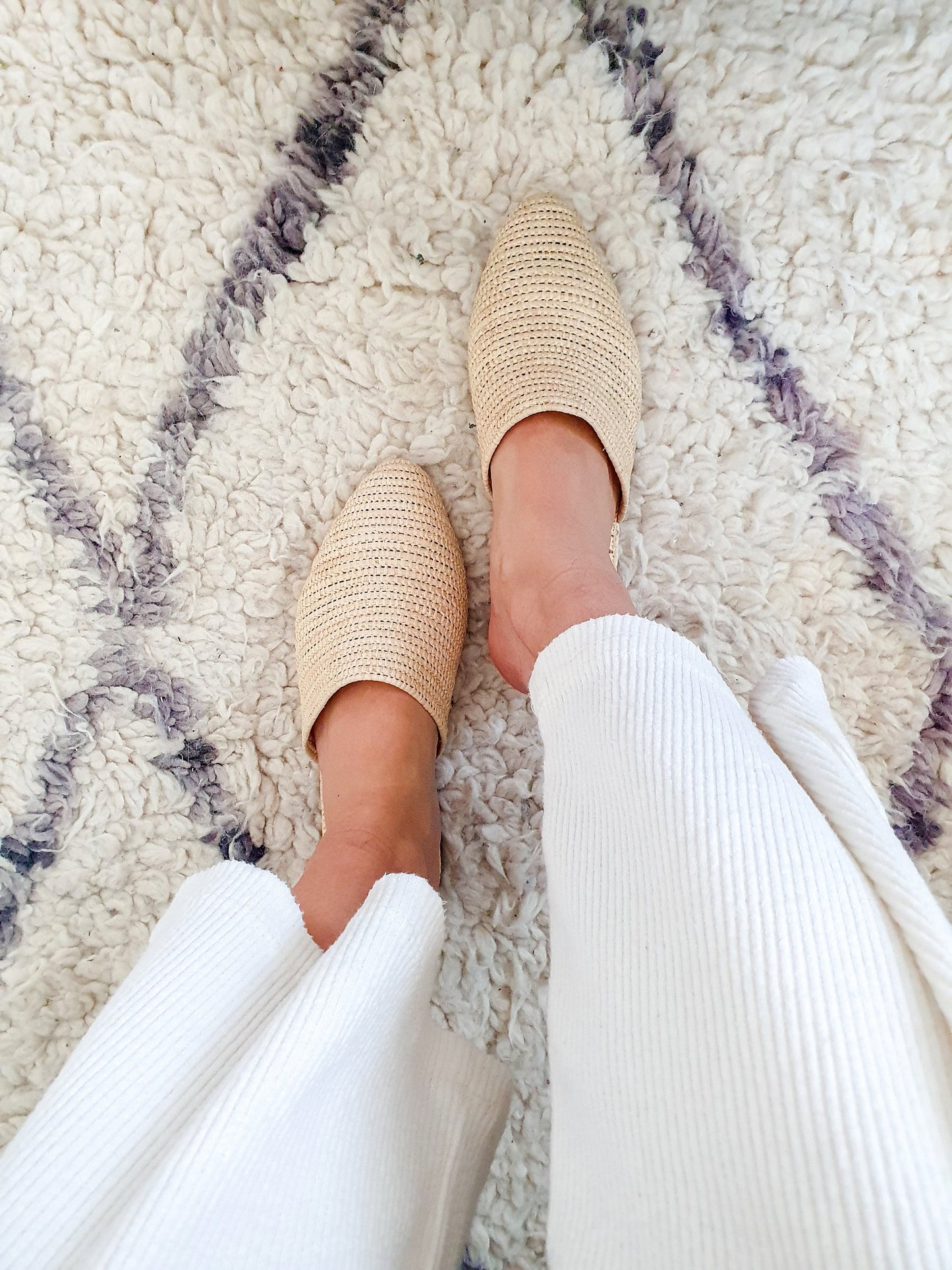 Raffia Shoes, Handmade Slippers, Natural Summer Mules, Moroccan Shoes, High End Raphia Flats, Moroccan Babouch